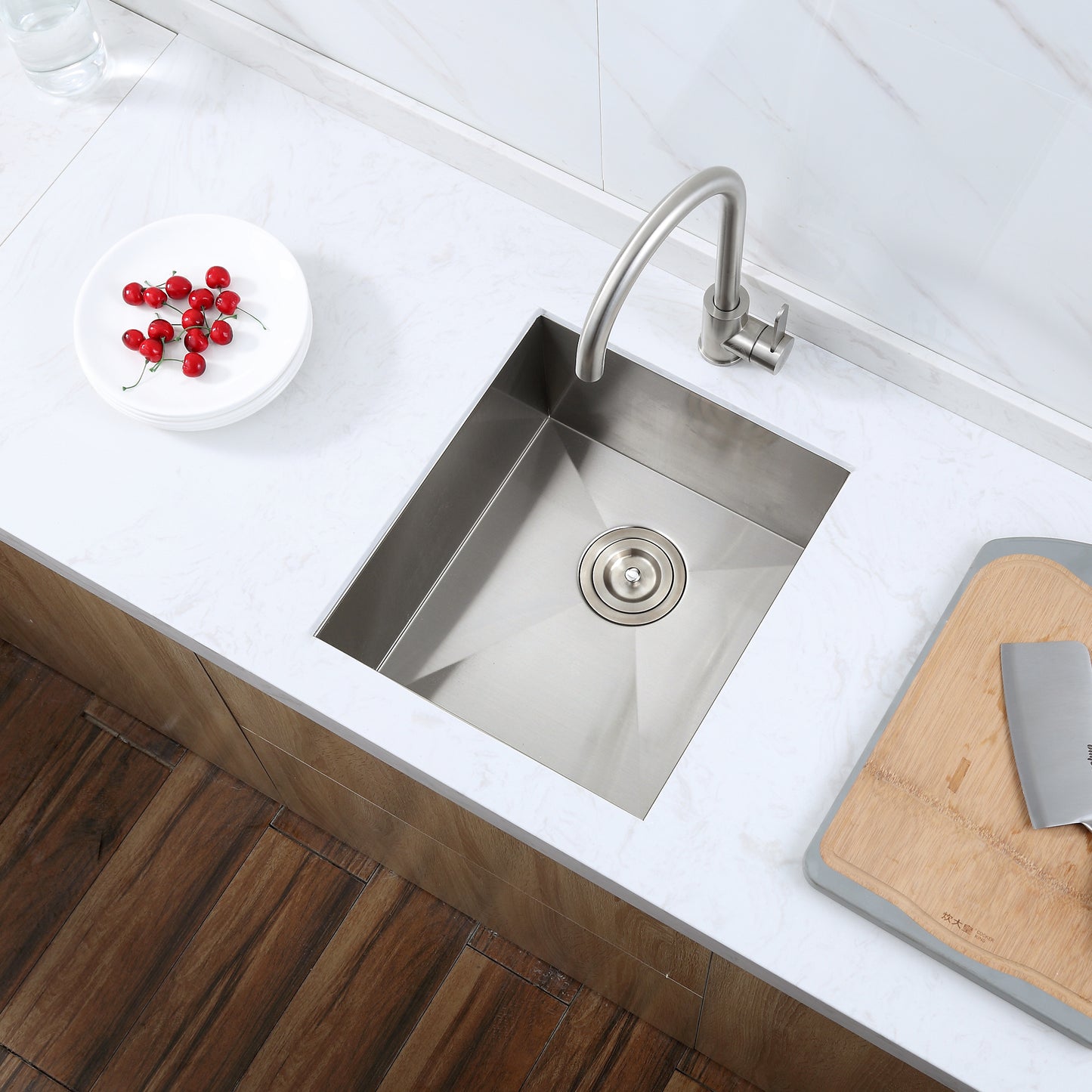 BBS16-18Z Handmade 18 Gauge Stainless Steel 16 in. Undermount Bar Sink