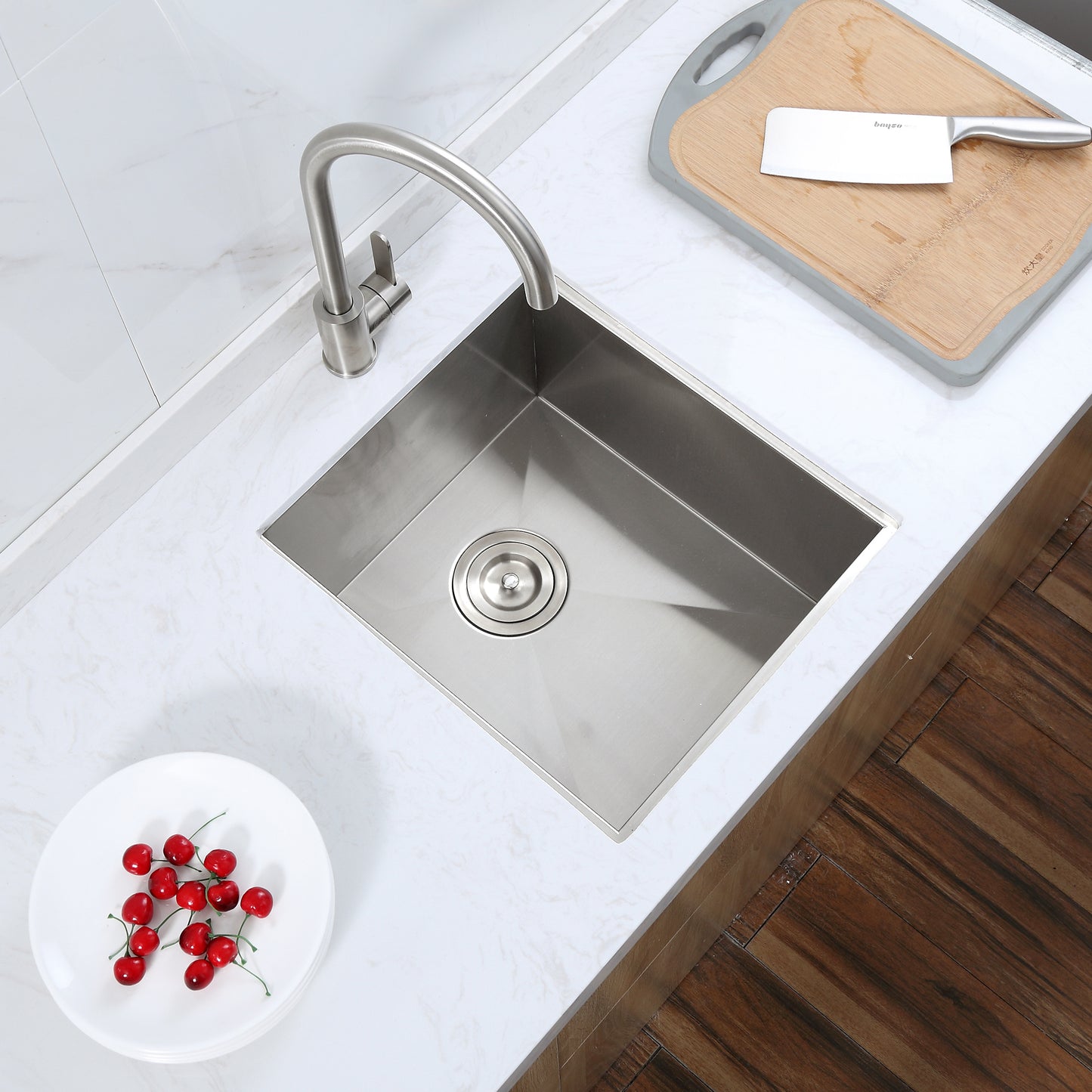 BBS16-18Z Handmade 18 Gauge Stainless Steel 16 in. Undermount Bar Sink