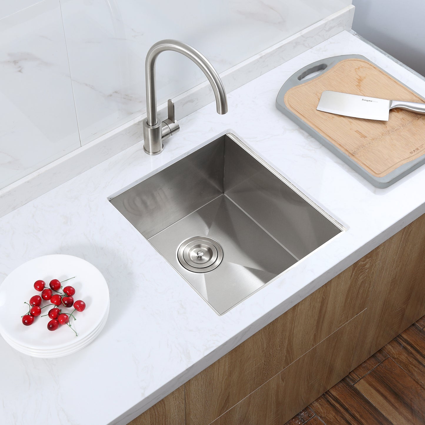 BBS16-18Z Handmade 18 Gauge Stainless Steel 16 in. Undermount Bar Sink