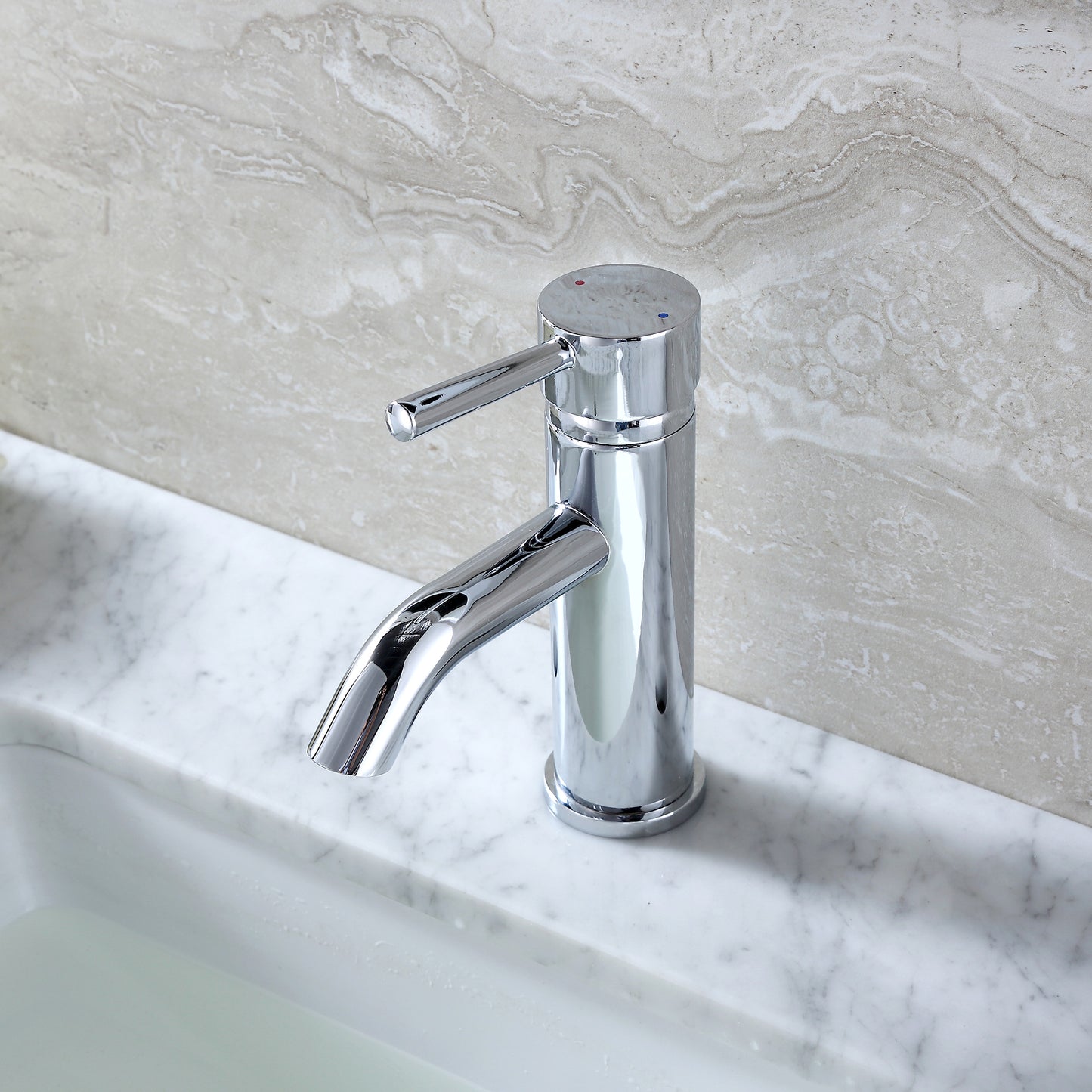 Raphral BSH03-SC Single Hole Single-Handle Bathroom Faucet with drain in Chrome