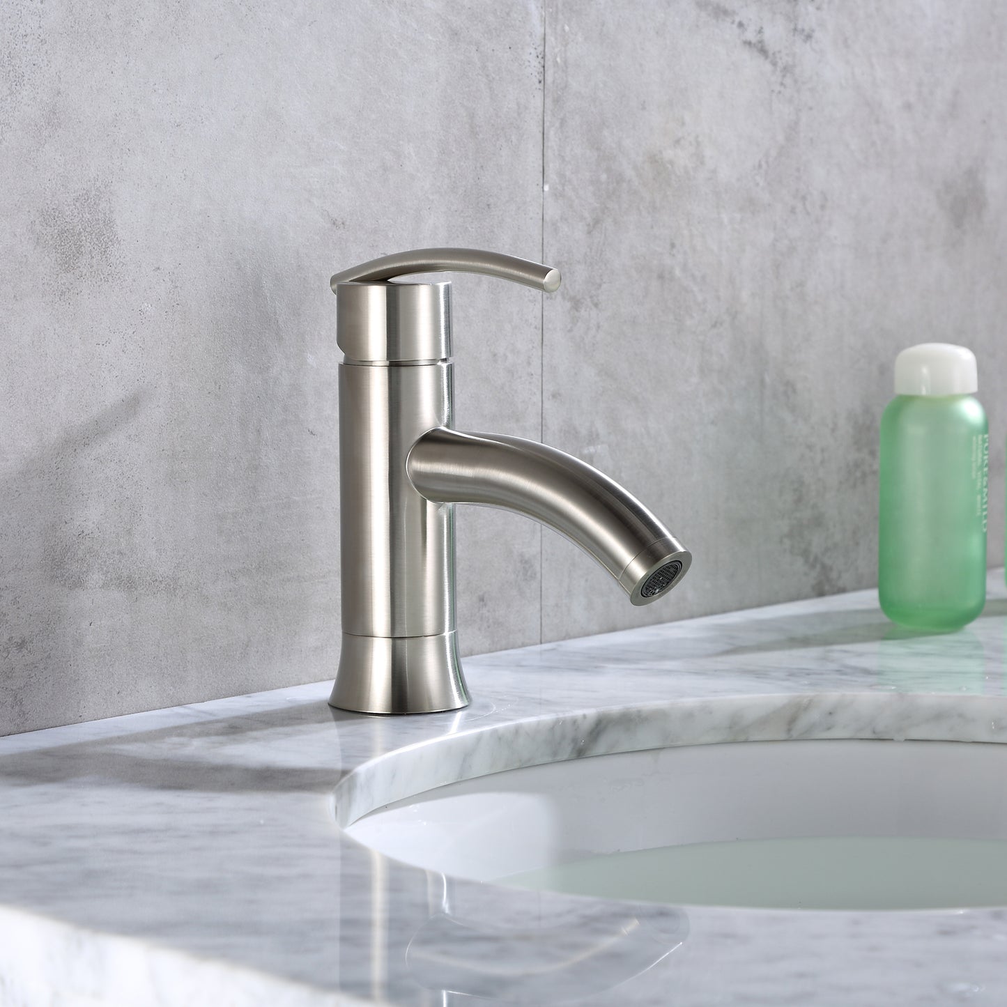 BSH06-SB Single Hole Single-Handle Bathroom Faucet with drain in Brushed Nickel