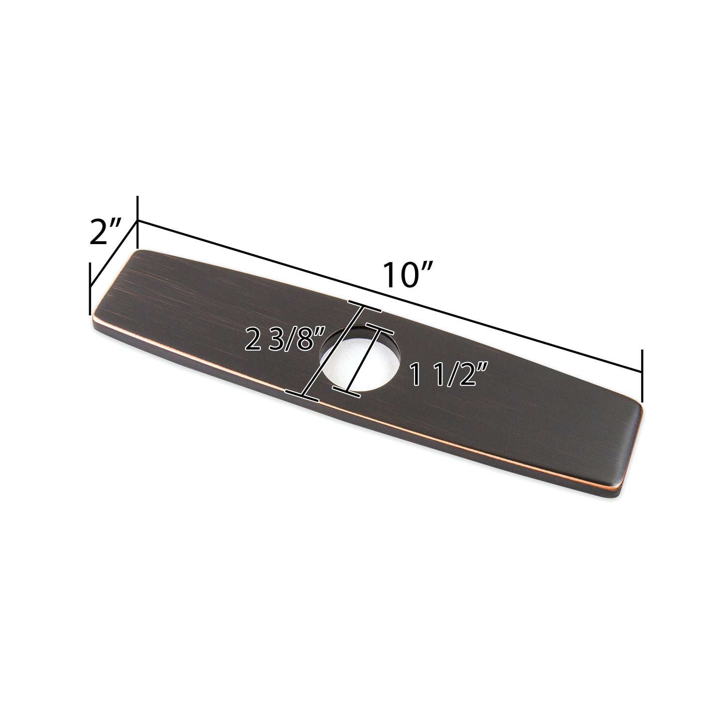 DKPL-10O 10 in. x 2.4 in. x 0.25 in. Brass Kitchen Sink Faucet Hole Cover Deck Plate Escutcheon in Oil Rubbed Bronze