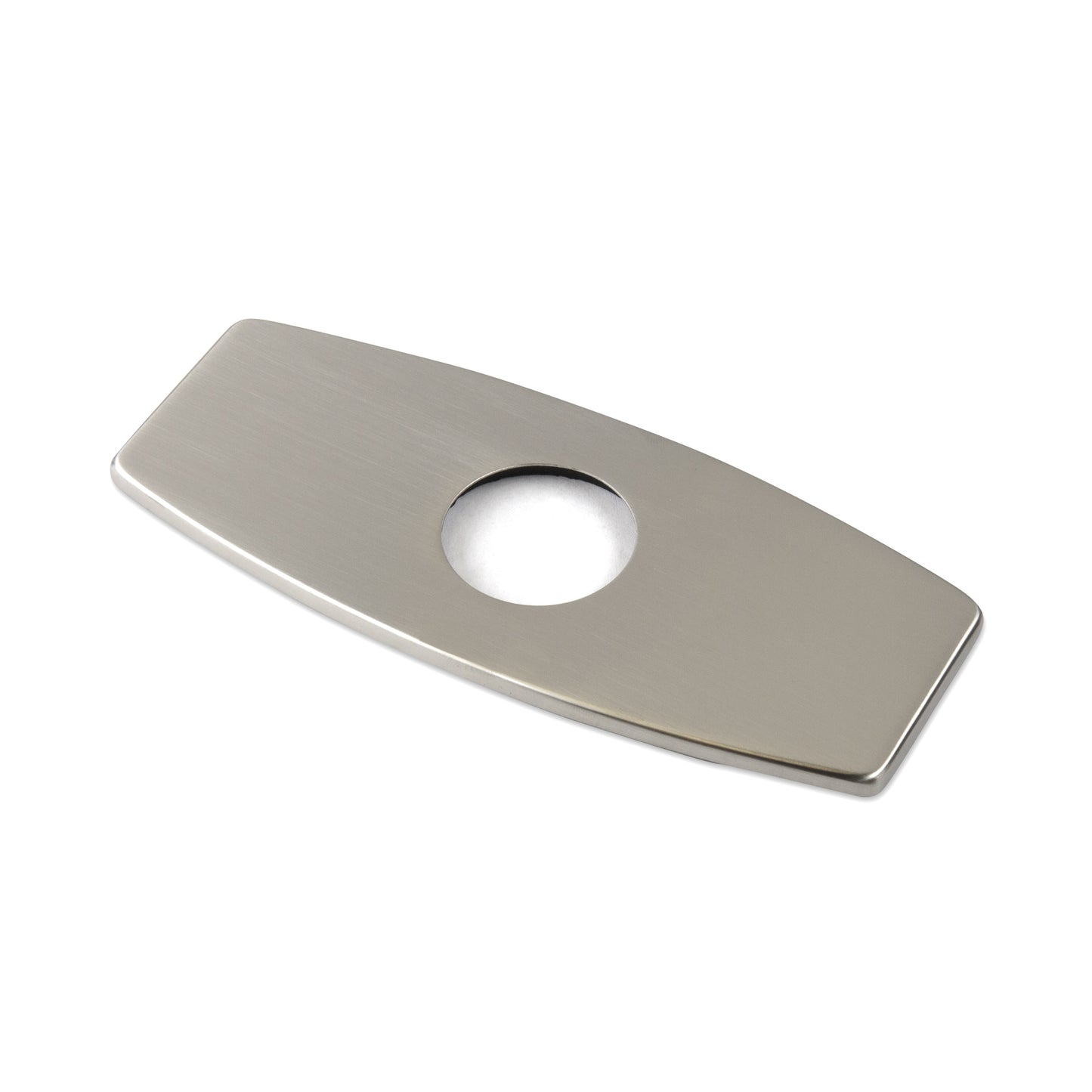 DKPL-6B 6.25 in. x 2.6in. x 0.25 in. Brass Bathroom Vessel Vanity Sink Faucet Hole Cover Deck Plate Escutcheon in Brushed Nickel