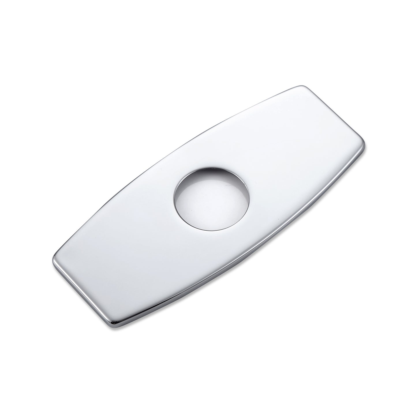 DKPL-6C 6.25 in. x 2.6in. x 0.25 in. Brass Bathroom Vessel Vanity Sink Faucet Hole Cover Deck Plate Escutcheon in Chrome