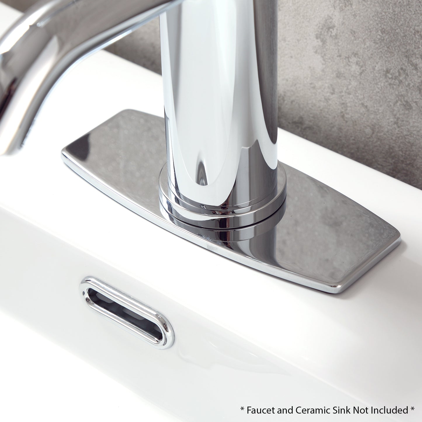 DKPL-6C 6.25 in. x 2.6in. x 0.25 in. Brass Bathroom Vessel Vanity Sink Faucet Hole Cover Deck Plate Escutcheon in Chrome