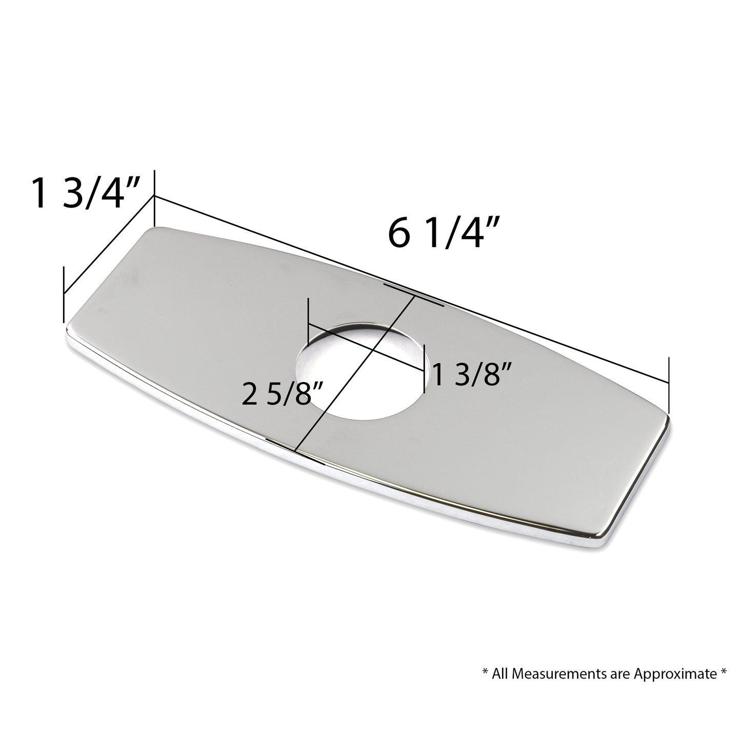 DKPL-6C 6.25 in. x 2.6in. x 0.25 in. Brass Bathroom Vessel Vanity Sink Faucet Hole Cover Deck Plate Escutcheon in Chrome