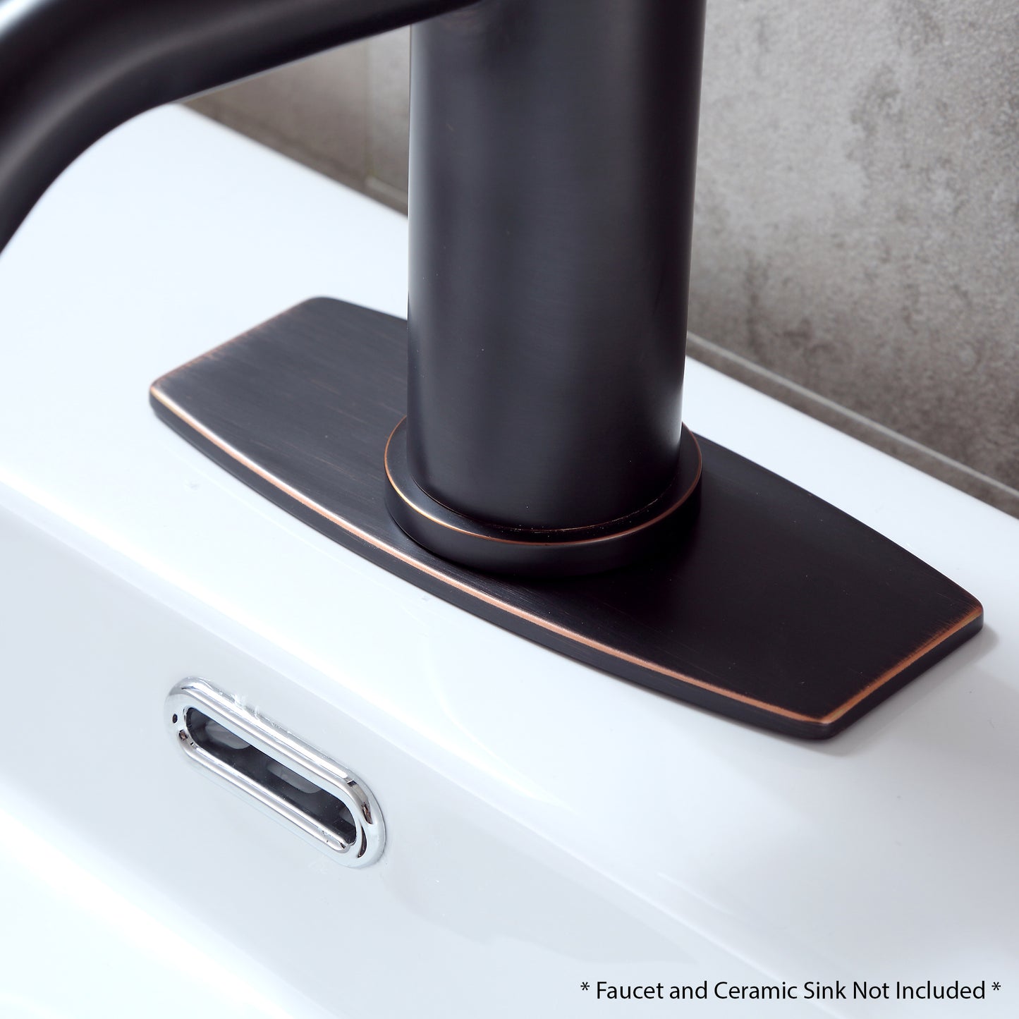 DKPL-6O 6.25 in. x 2.6in. x 0.25 in. Brass Bathroom Vessel Vanity Sink Faucet Hole Cover Deck Plate Escutcheon in Oil Rubbed Bronze