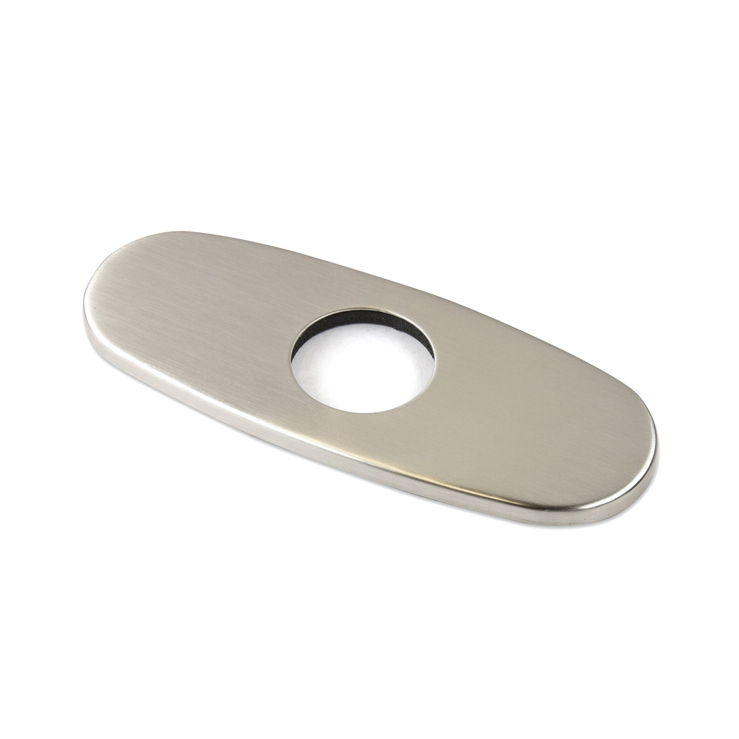 DKPL-7B 6.25 in. x 2.4 in. x 0.25 in. Brass Bathroom Vessel Vanity Sink Faucet Hole Cover Deck Plate Escutcheon in Brushed Nickel