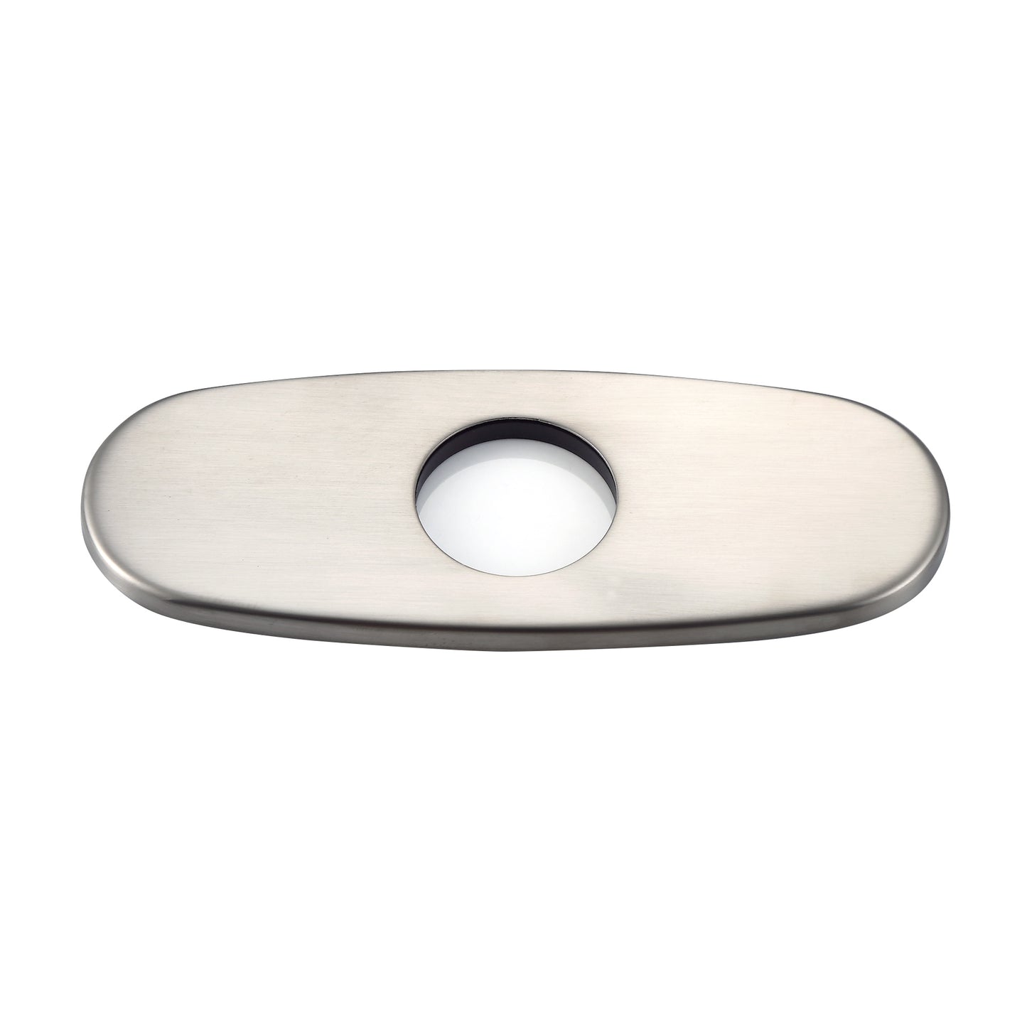 DKPL-7B 6.25 in. x 2.4 in. x 0.25 in. Brass Bathroom Vessel Vanity Sink Faucet Hole Cover Deck Plate Escutcheon in Brushed Nickel