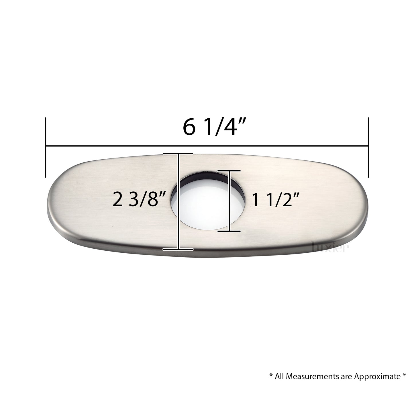 DKPL-7B 6.25 in. x 2.4 in. x 0.25 in. Brass Bathroom Vessel Vanity Sink Faucet Hole Cover Deck Plate Escutcheon in Brushed Nickel