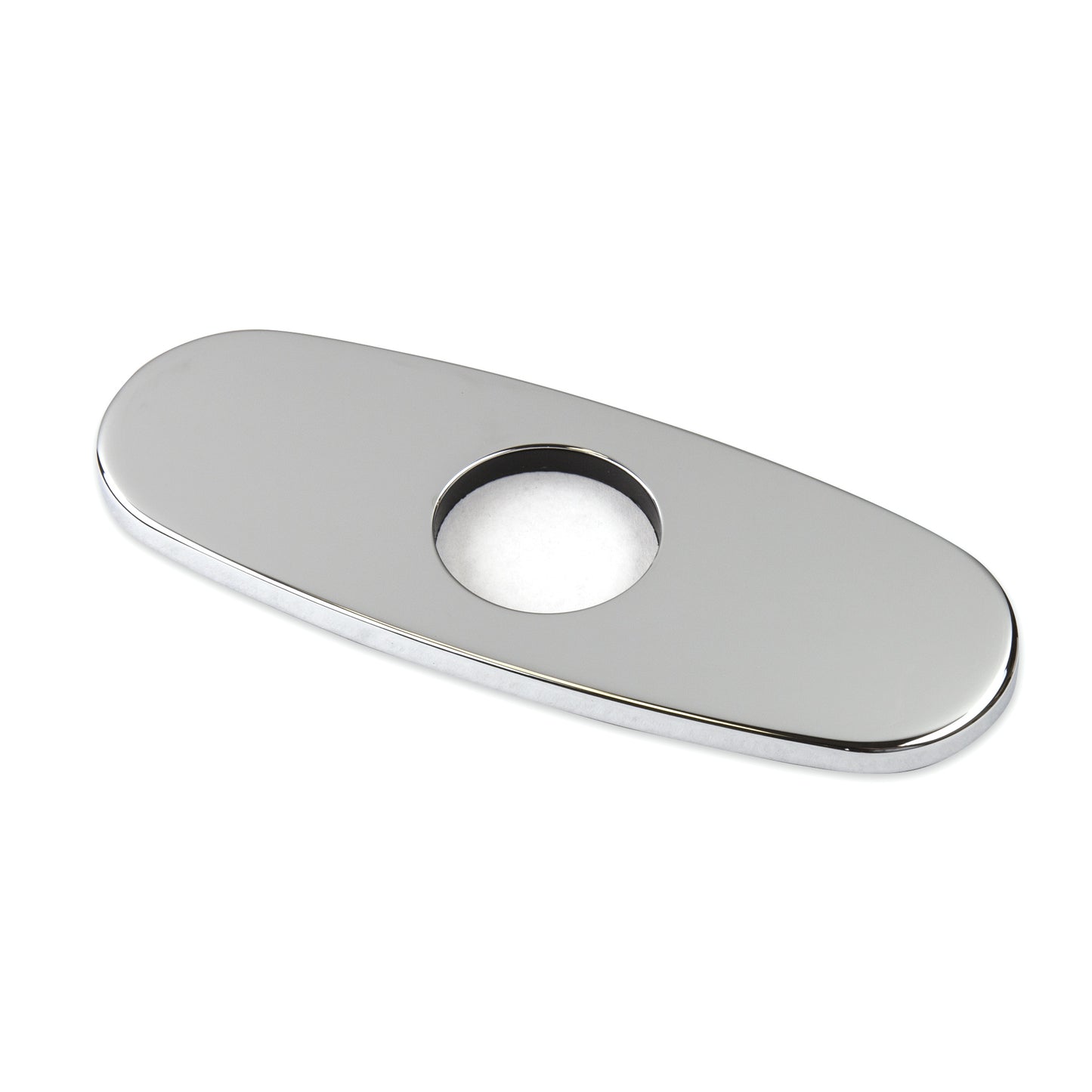 DKPL-7C 6.25 in. x 2.4 in. x 0.25 in. Brass Bathroom Vessel Vanity Sink Faucet Hole Cover Deck Plate Escutcheon in Chrome