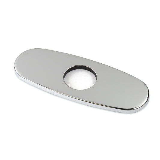 DKPL-7C 6.25 in. x 2.4 in. x 0.25 in. Brass Bathroom Vessel Vanity Sink Faucet Hole Cover Deck Plate Escutcheon in Chrome