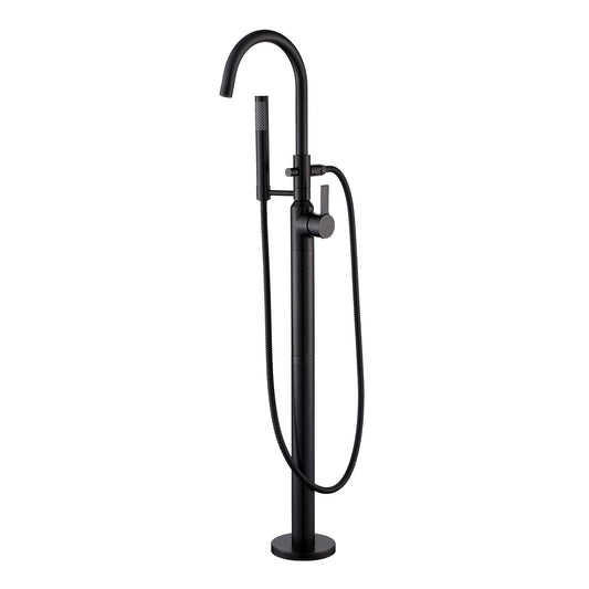 FTF01-TO Modern Freestanding Single-Handle Floor-Mount Roman Tub Faucet Filler with Hand Shower in Oil Rubbed Bronze