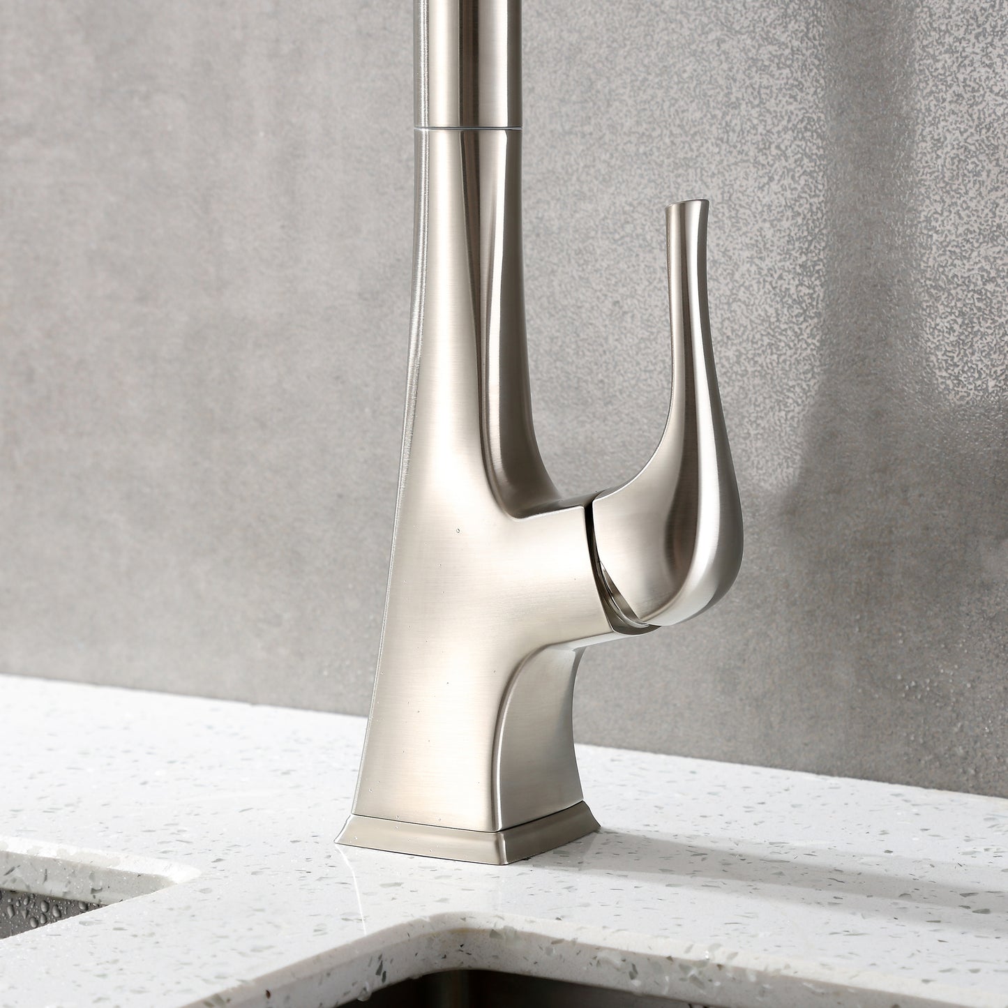 KTS20-TB Single-Handle Pull-Down Sprayer Kitchen Faucet with 2-Function Spray Head 359 in Brushed Nickel
