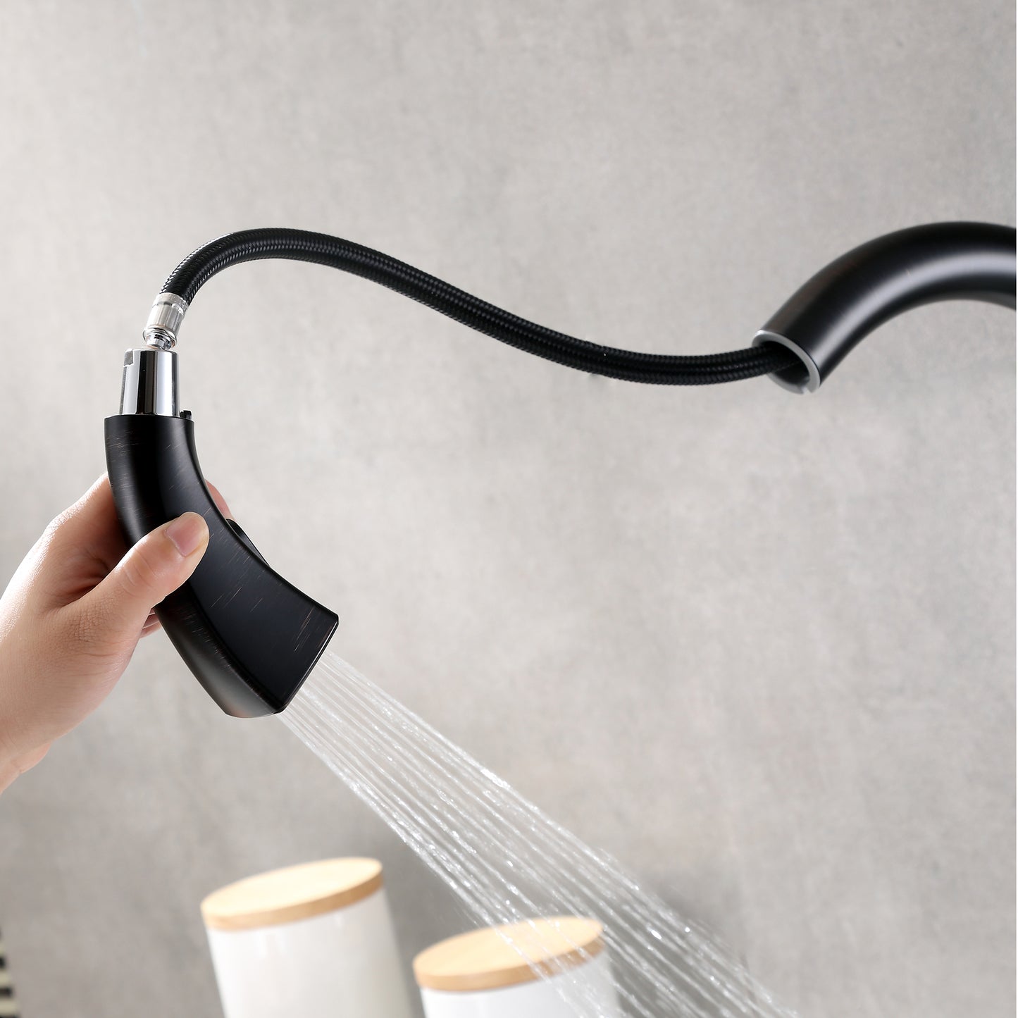 KTS20-TO Single-Handle Pull-Down Sprayer Kitchen Faucet with 2-Function Spray Head 359 in Oil Rubbed Bronze