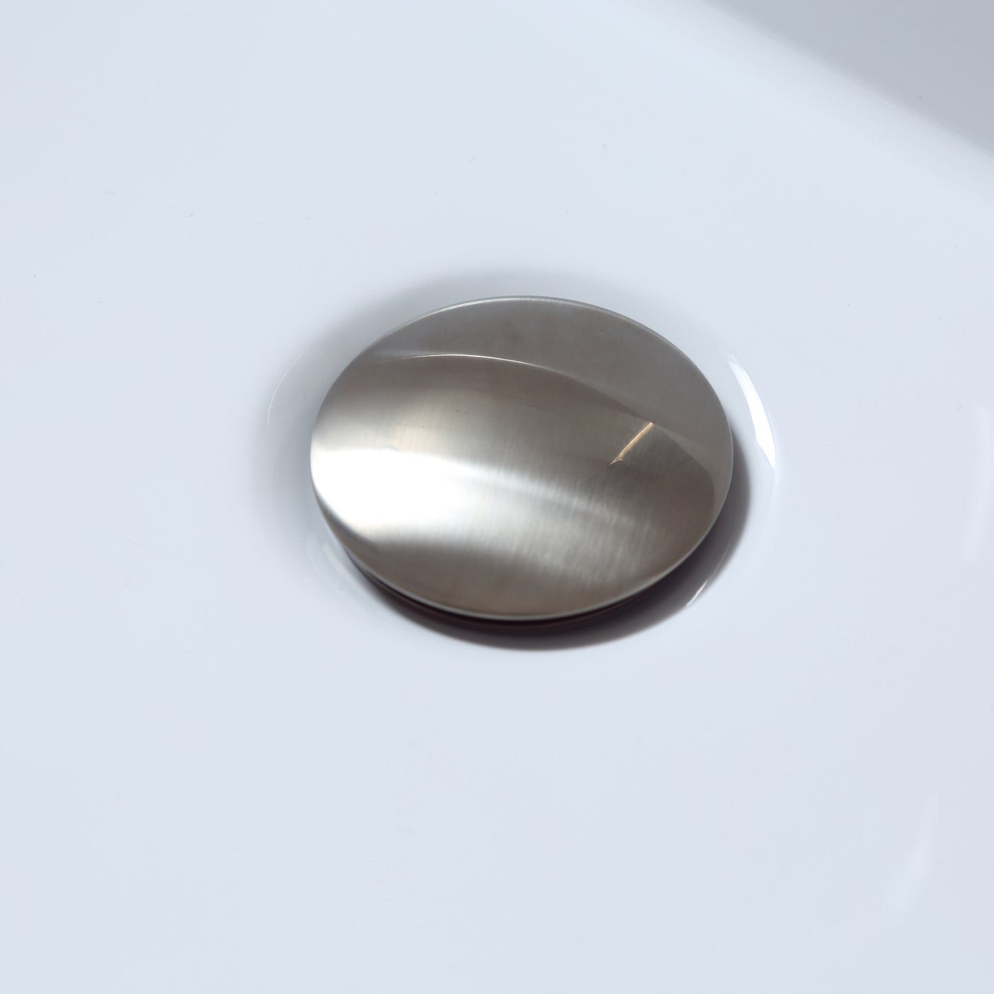 DS01-TB 1-5/8 in. Brass Bathroom and Vessel Sink Push Pop-Up Drain Stopper with No Overflow in Brushed Nickel