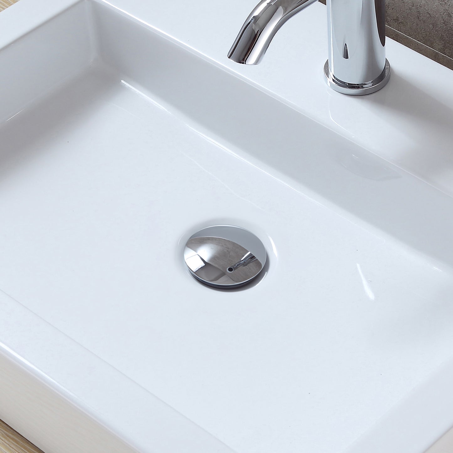 DS01-TC 1-5/8 in. Brass Bathroom and Vessel Sink Push Pop-Up Drain Stopper with No Overflow in Chrome