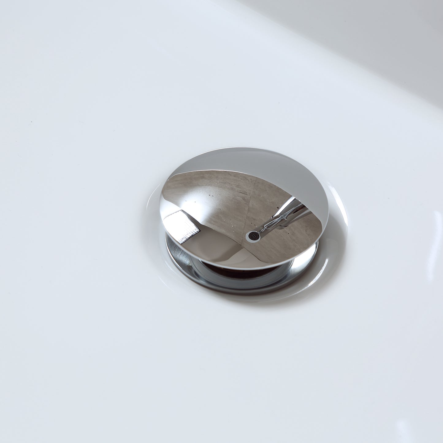 DS01-TC 1-5/8 in. Brass Bathroom and Vessel Sink Push Pop-Up Drain Stopper with No Overflow in Chrome