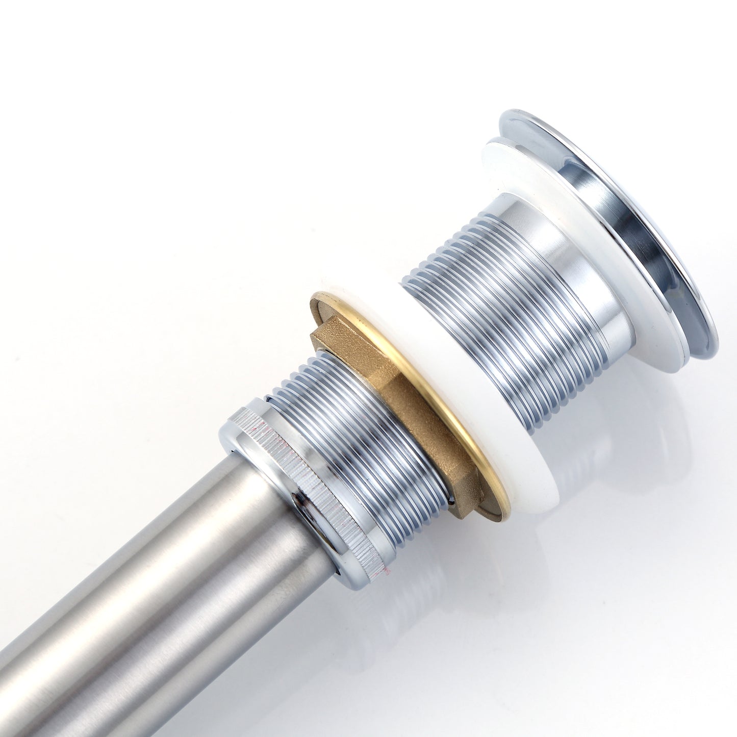 DS01-TC 1-5/8 in. Brass Bathroom and Vessel Sink Push Pop-Up Drain Stopper with No Overflow in Chrome