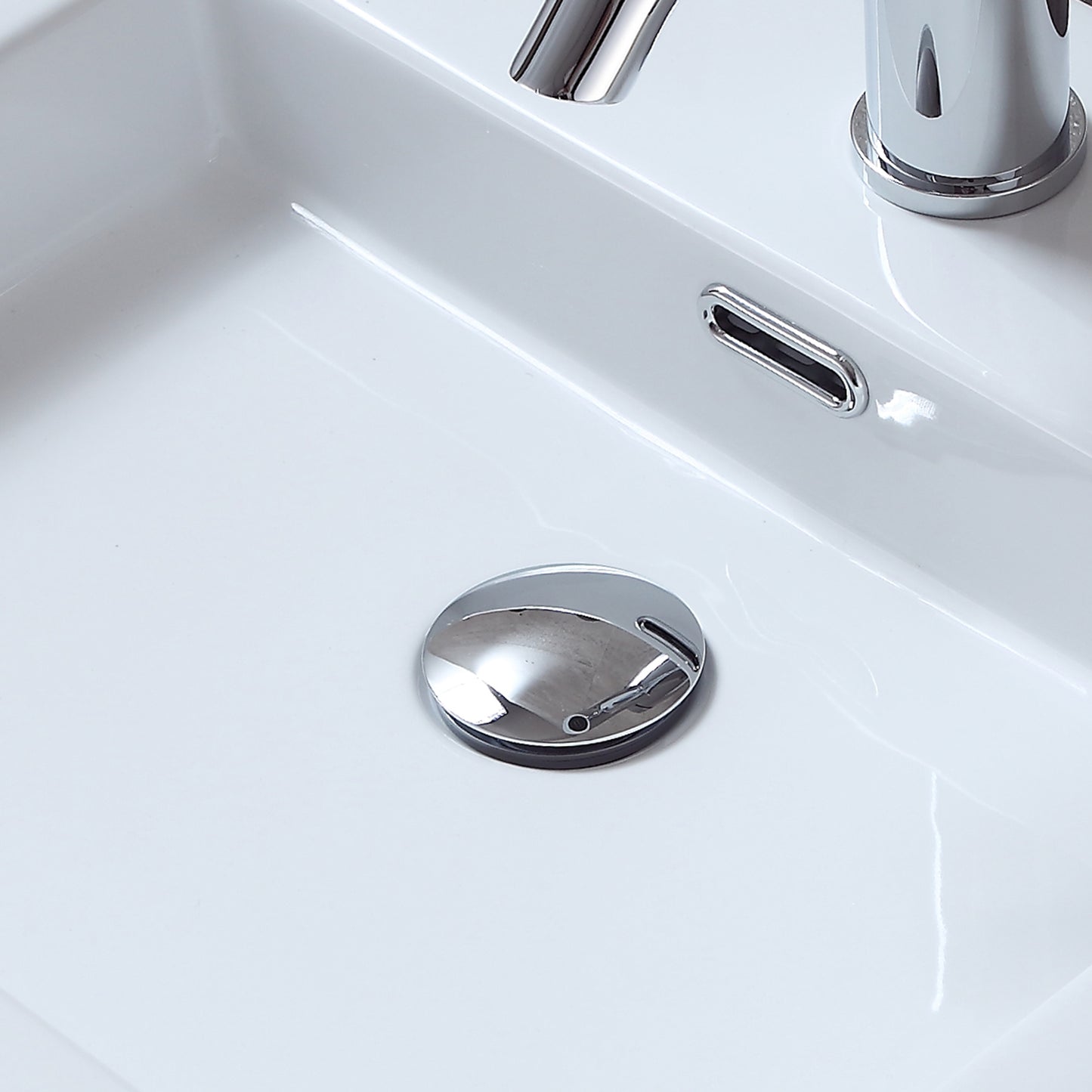 DS02-TC 1-5/8 in. Brass Bathroom and Vessel Sink Push Pop-Up Drain Stopper With Overflow in Chrome