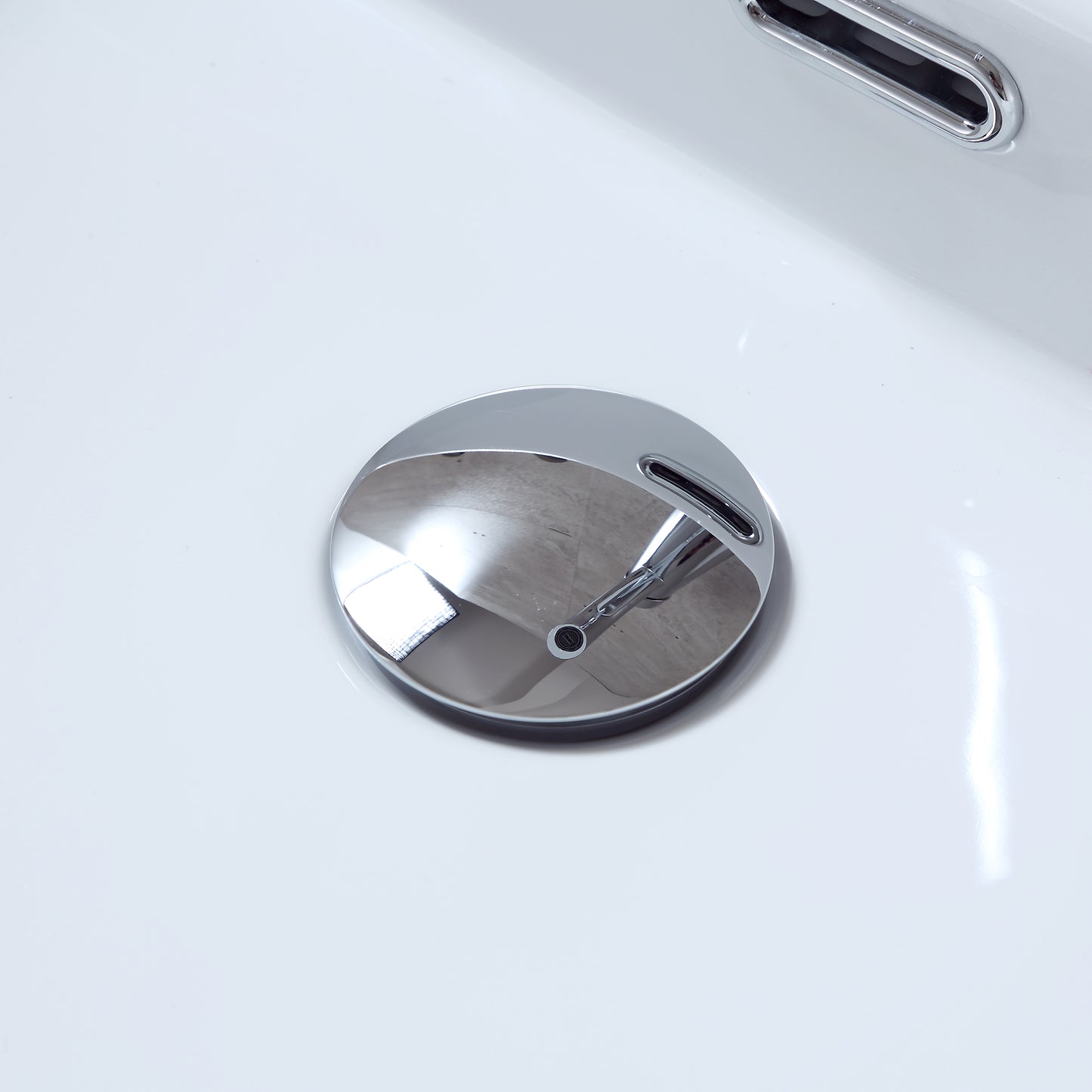 DS02-TC 1-5/8 in. Brass Bathroom and Vessel Sink Push Pop-Up Drain Stopper With Overflow in Chrome