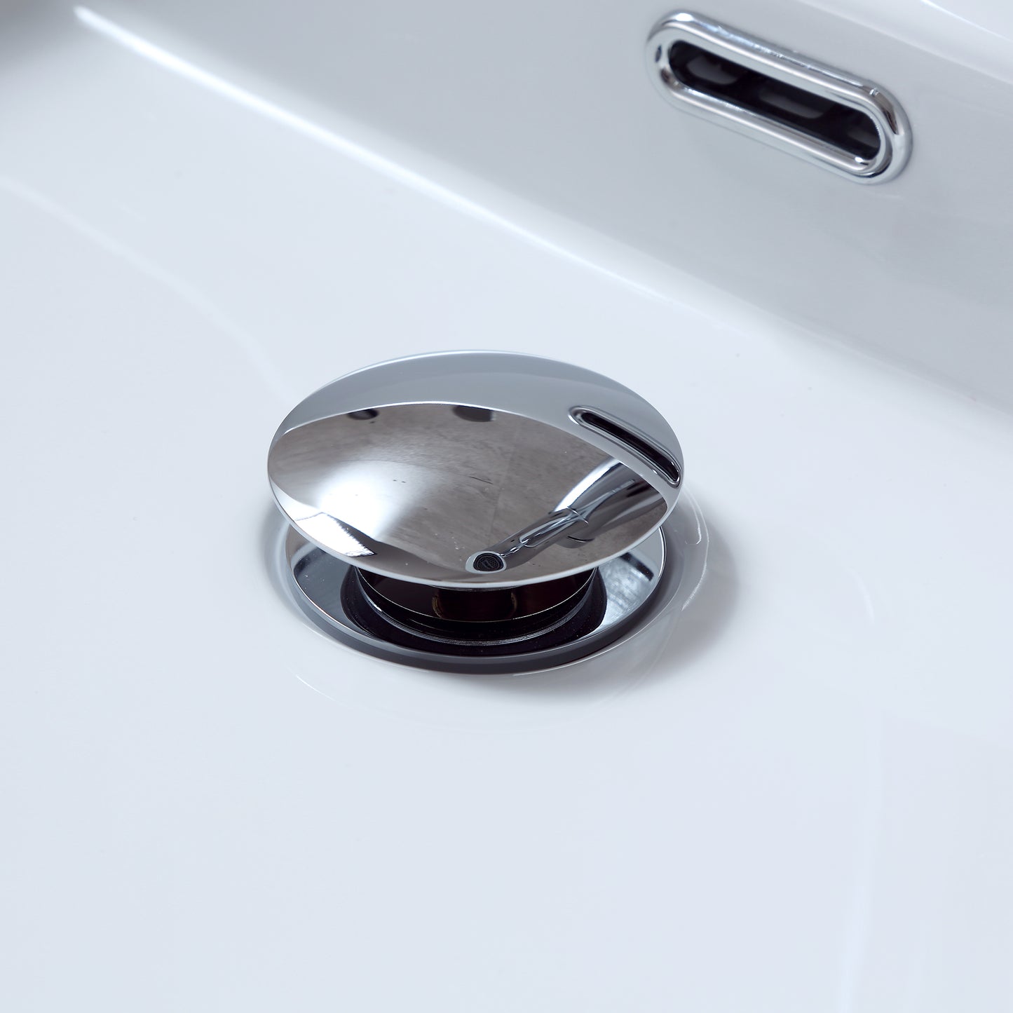 DS02-TC 1-5/8 in. Brass Bathroom and Vessel Sink Push Pop-Up Drain Stopper With Overflow in Chrome
