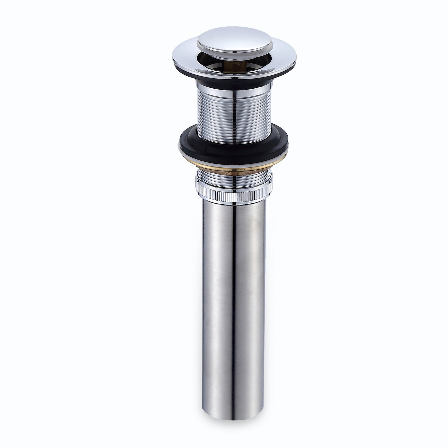 DS03-TC 1-1/2 in. Brass Bathroom and Vessel Sink Push Pop-Up Drain Stopper with No Overflow in Chrome