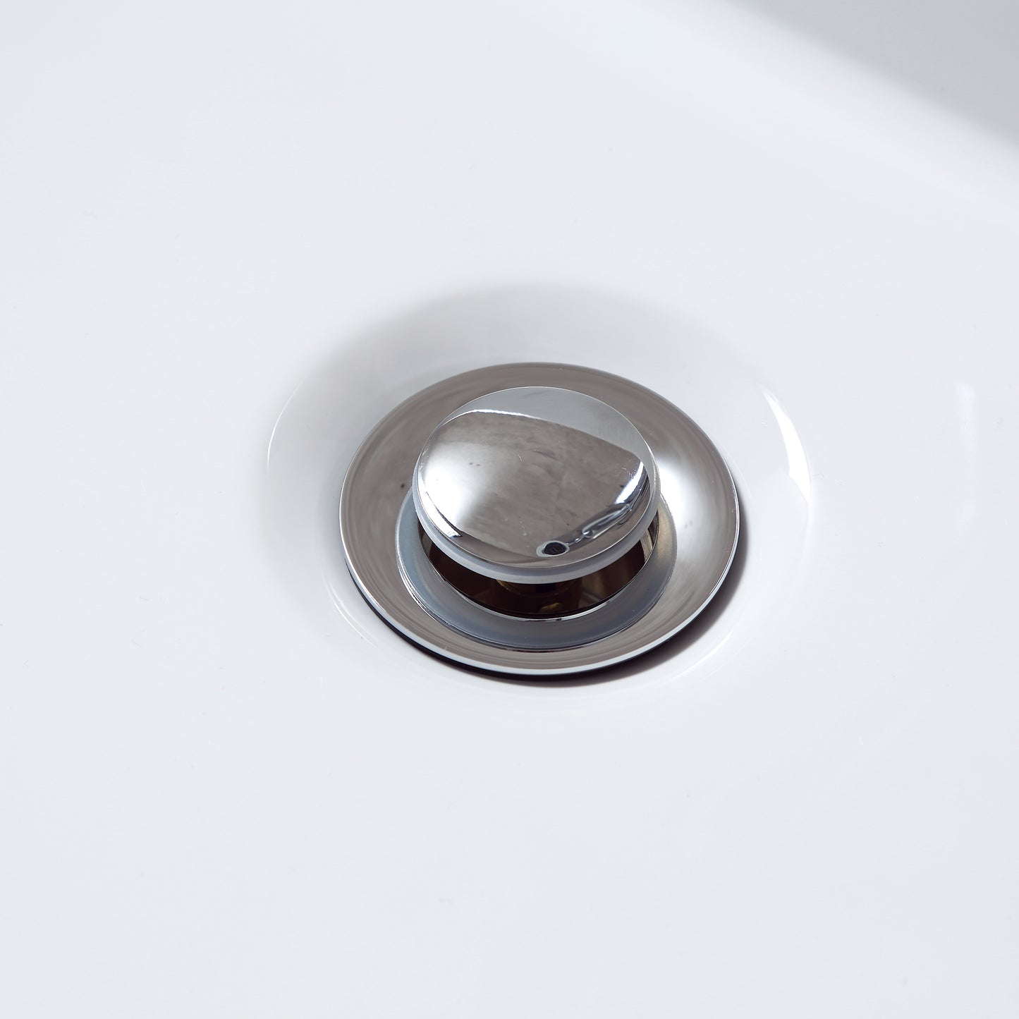 DS03-TC 1-1/2 in. Brass Bathroom and Vessel Sink Push Pop-Up Drain Stopper with No Overflow in Chrome