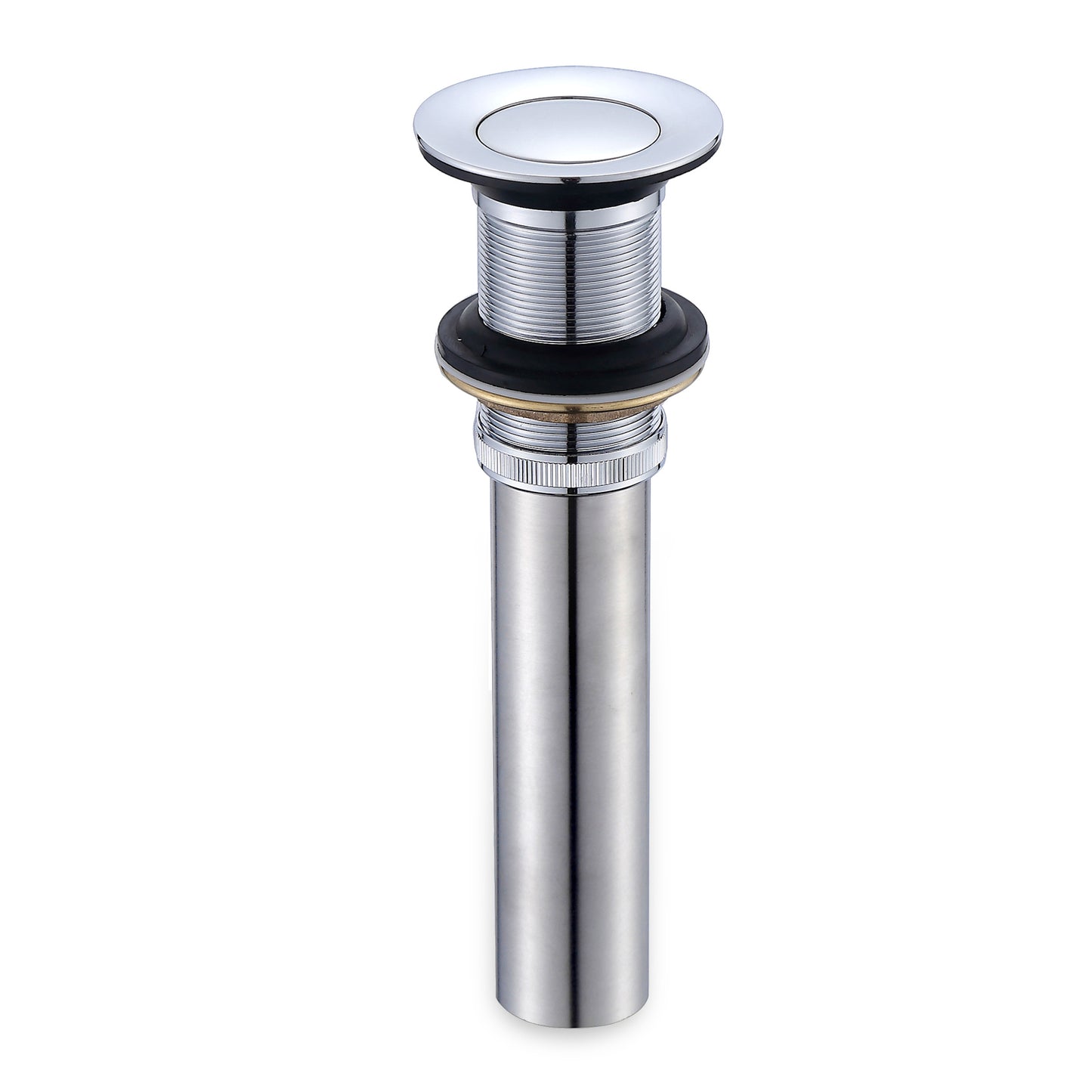 DS03-TC 1-1/2 in. Brass Bathroom and Vessel Sink Push Pop-Up Drain Stopper with No Overflow in Chrome