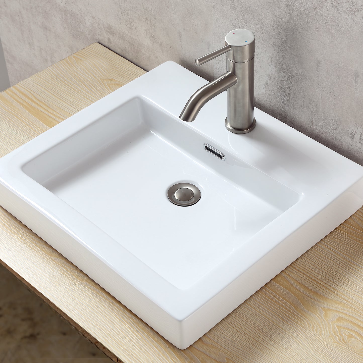DS04-TB 1-1/2 in. Brass Bathroom and Vessel Sink Push Pop-Up Drain Stopper With Overflow in Brushed Nickel
