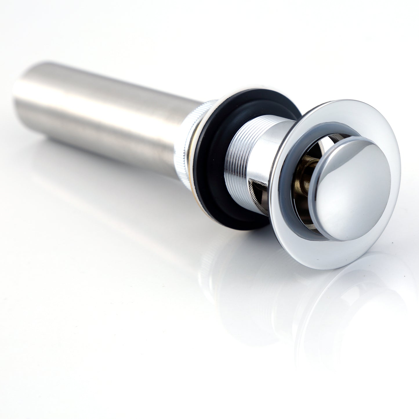 DS04-TC 1-1/2 in. Brass Bathroom and Vessel Sink Push Pop-Up Drain Stopper With Overflow in Chrome