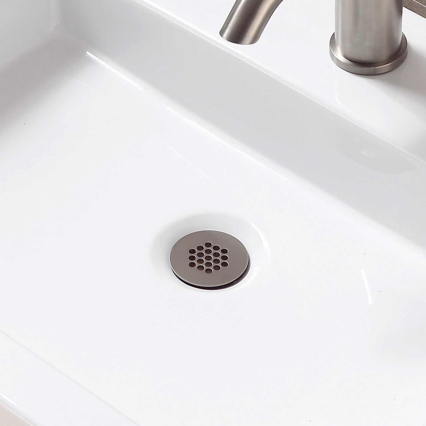 DS05-TB 1-1/2 in. Brass Bathroom and Vessel Sink Grid Drain Stopper Strainer with No Overflow in Brushed Nickel