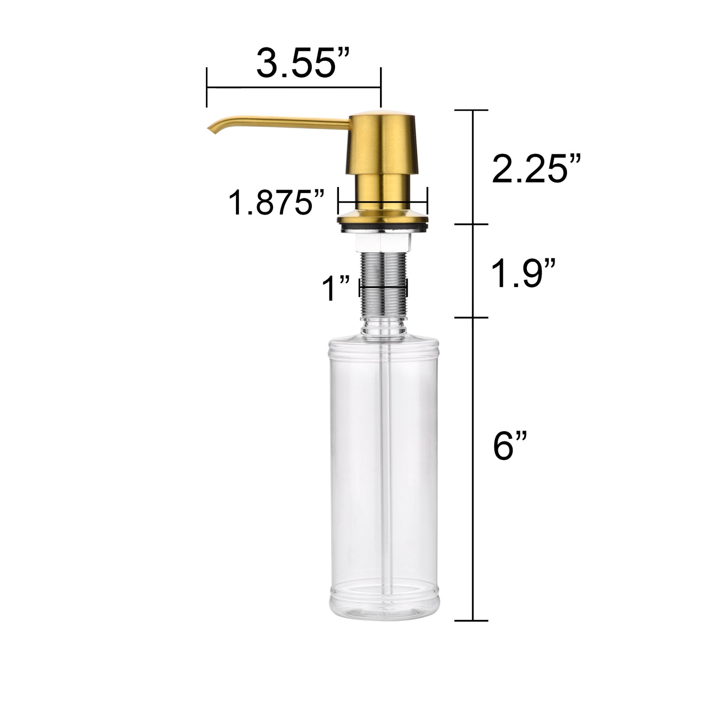 SC04-TG Countertop Deck-Mount Metal Soap and Lotion Dispenser in Brushed Gold