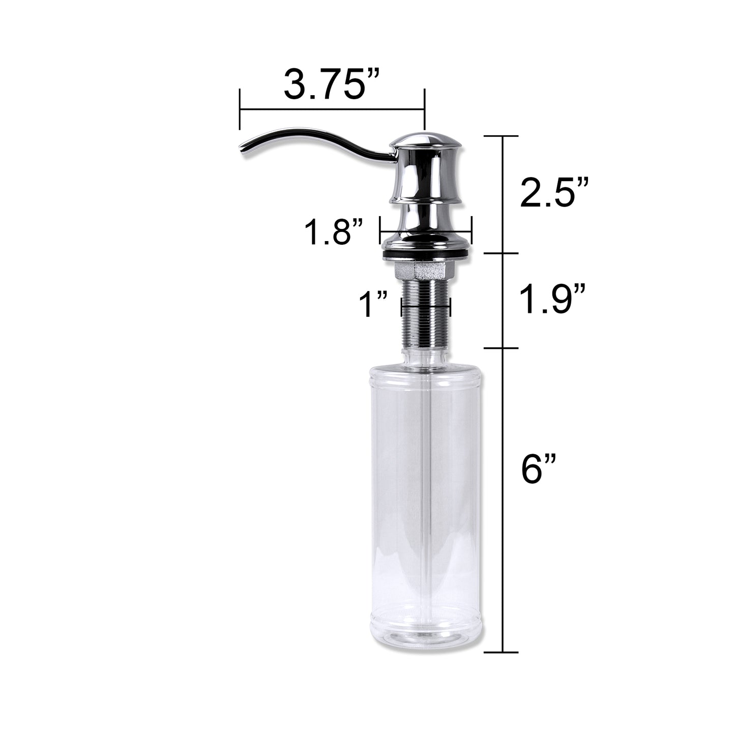 SC05-TC Countertop Deck-Mount Metal Soap and Lotion Dispenser in Chrome