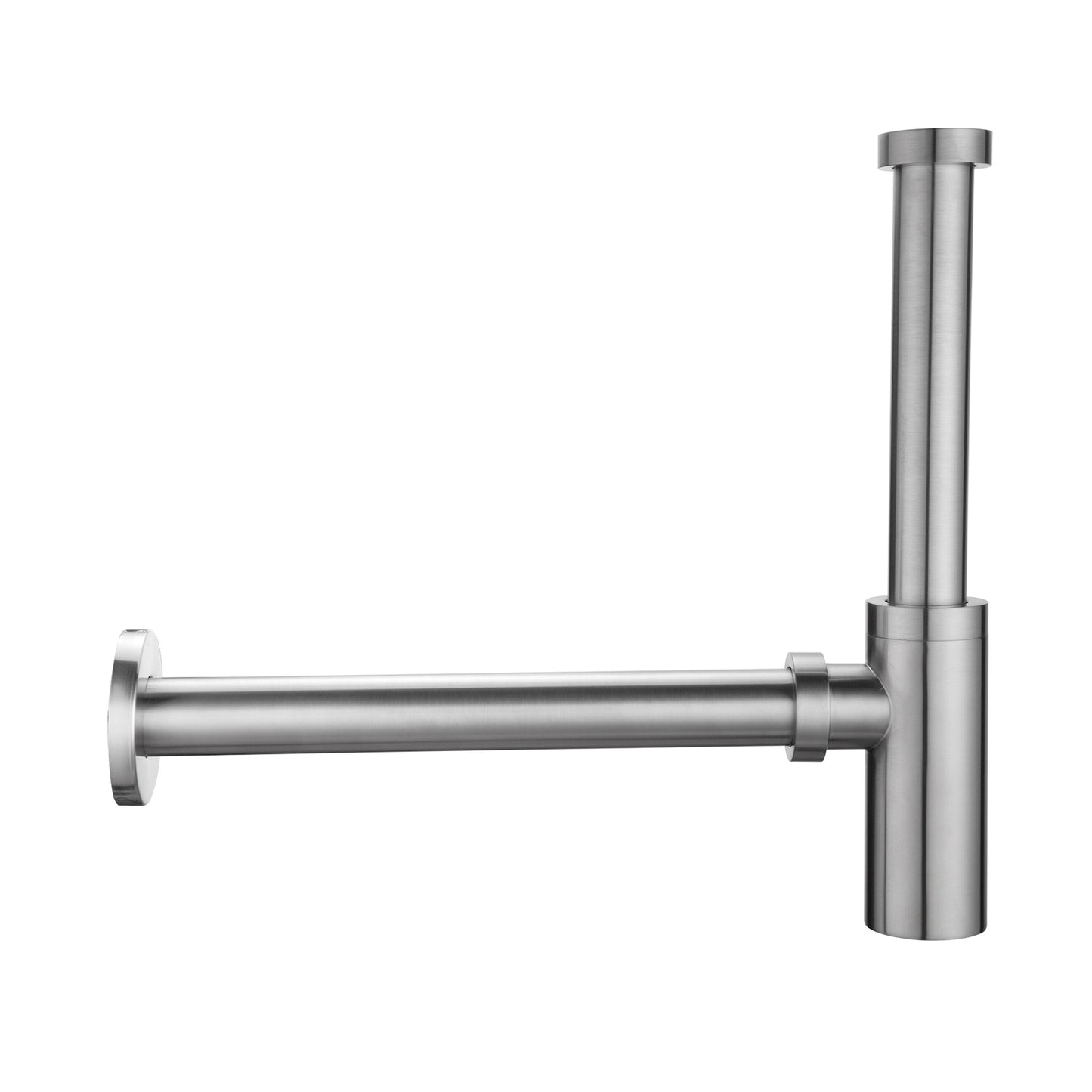 BPT01-B Designer 1-1/4 in. Brass Round Bottle Trap in Brushed Nickel