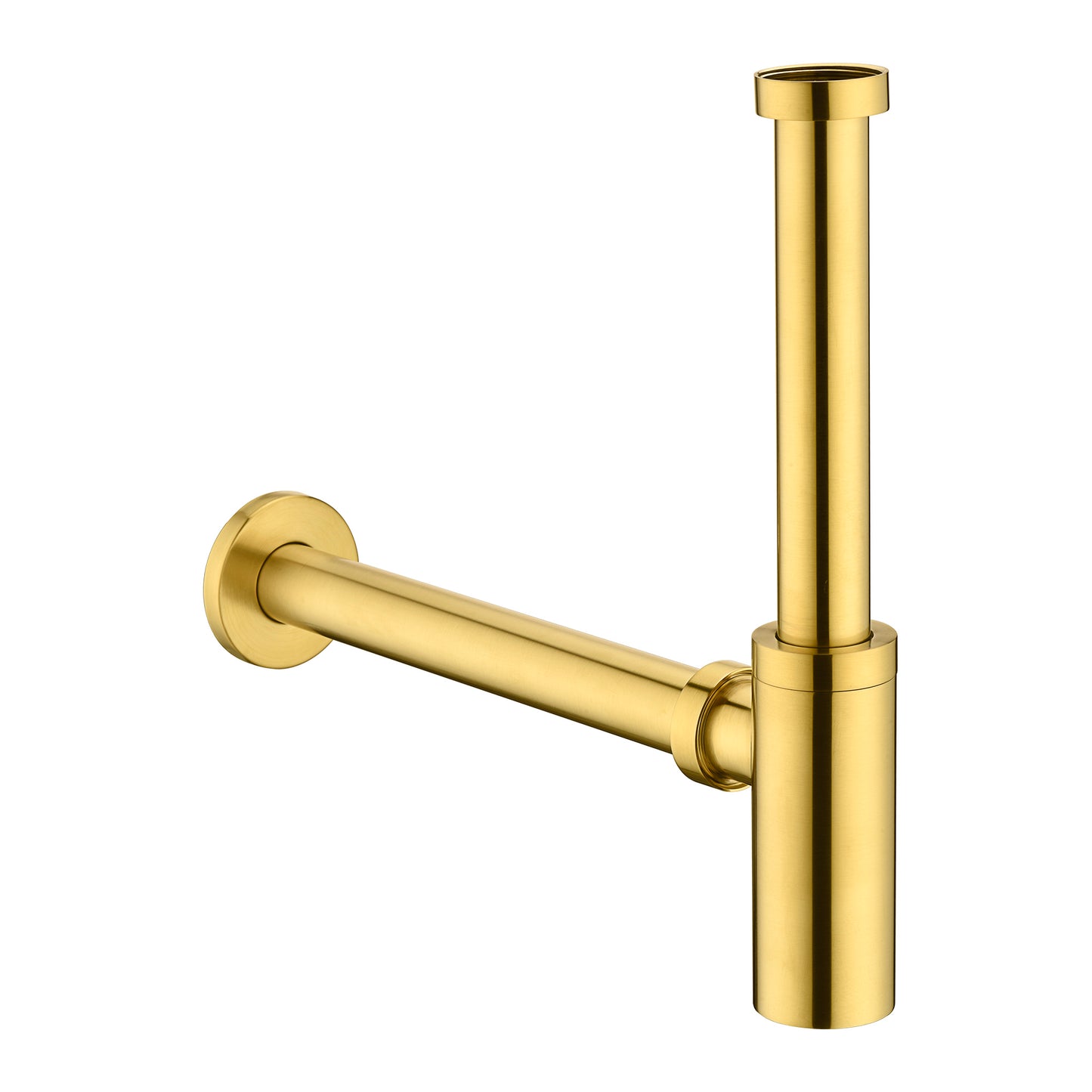 BPT01-G Designer 1-1/4 in. Brass Round Bottle Trap in Brushed Gold