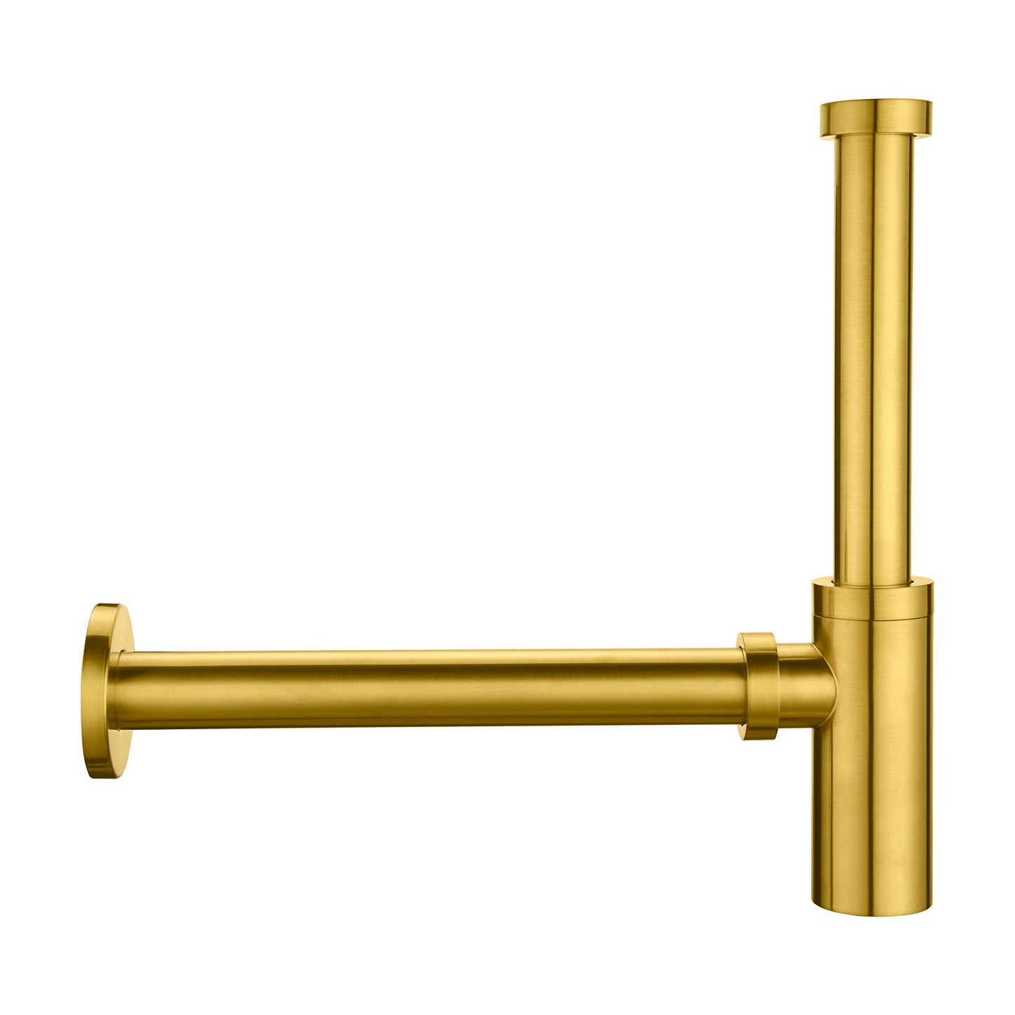 BPT01-G Designer 1-1/4 in. Brass Round Bottle Trap in Brushed Gold