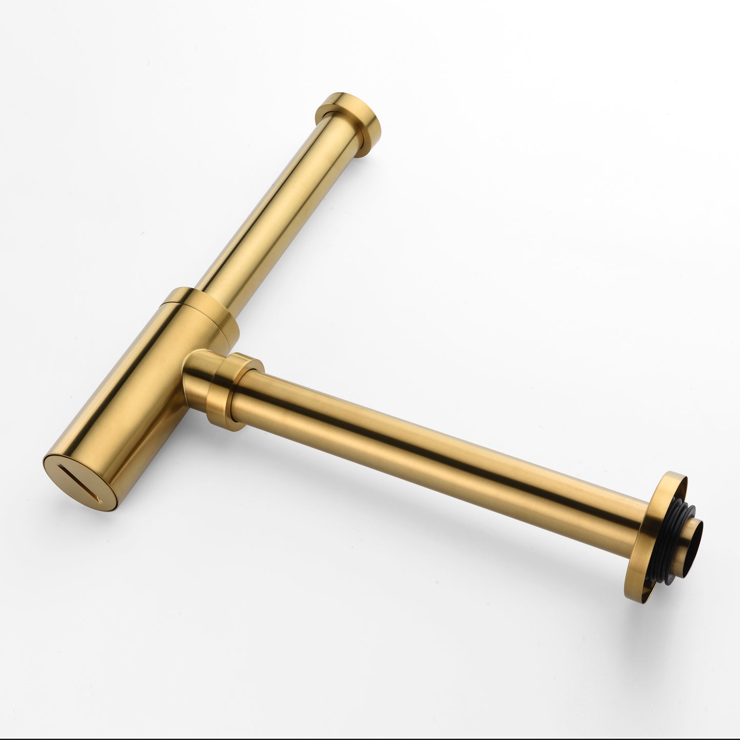 BPT01-G Designer 1-1/4 in. Brass Round Bottle Trap in Brushed Gold