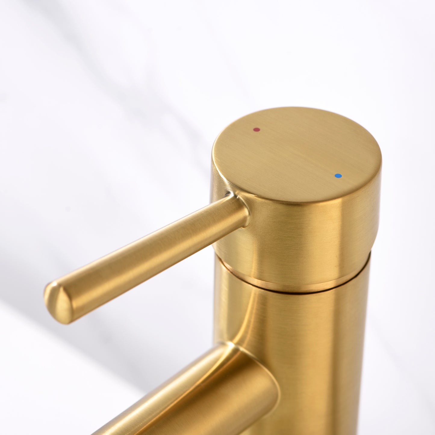 Raphral BSH03-SG Single Hole Single-Handle Bathroom Faucet with drain in Brushed Gold