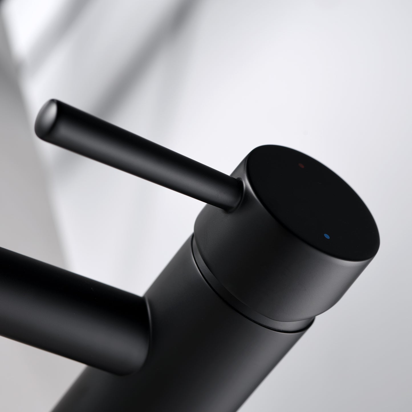Raphral BSH03-SM Single Hole Single-Handle Bathroom Faucet with drain in Matte Black