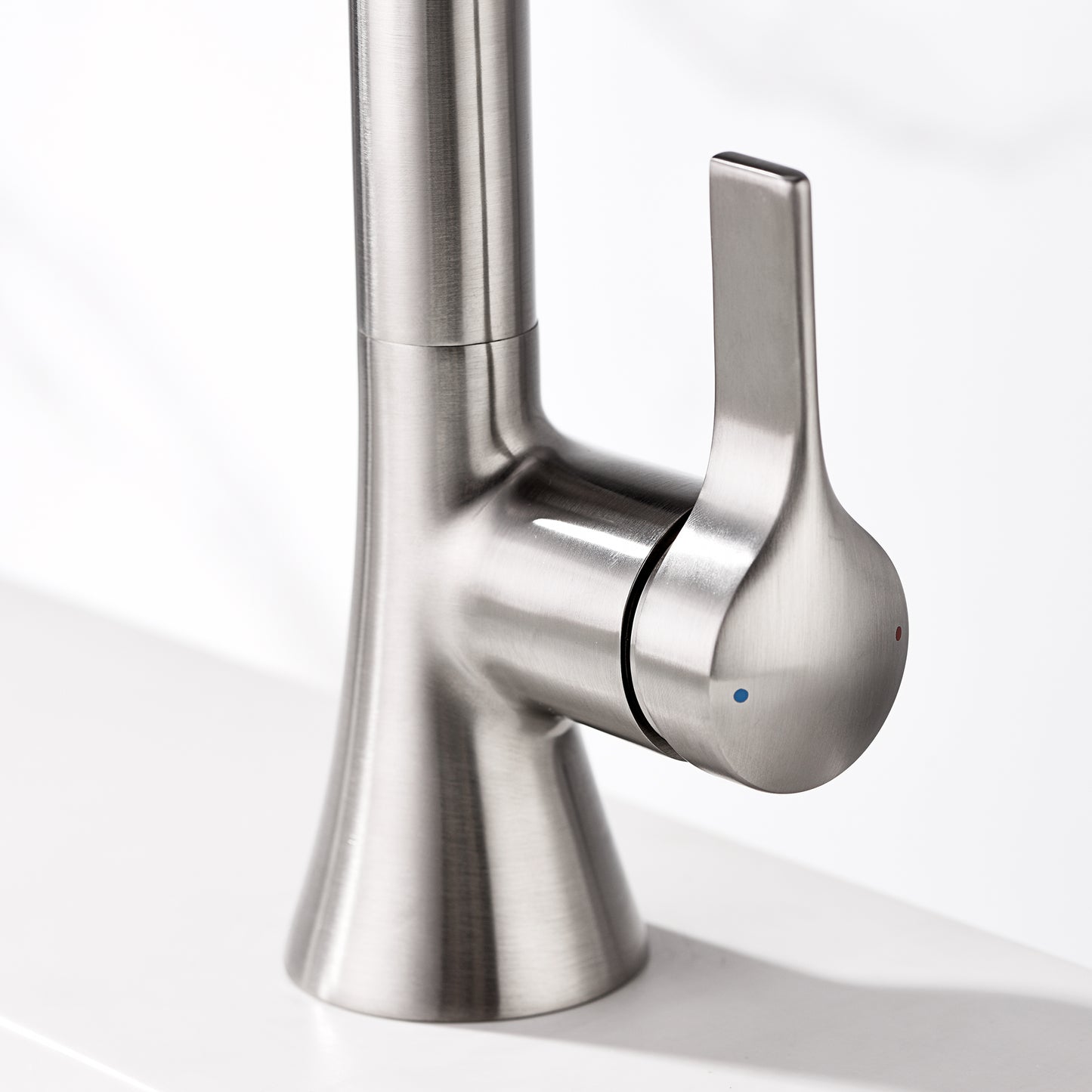 Reesley BSH11-SB Single Hole Single-Handle Bathroom Faucet with drain in Brushed Nickel