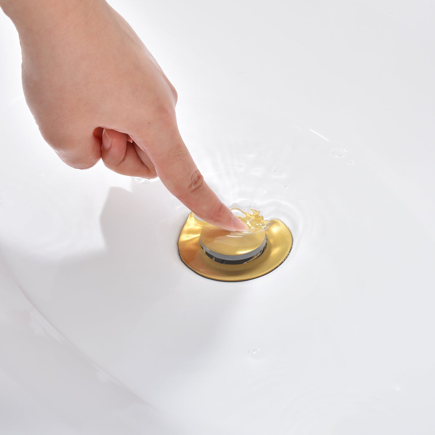 Varen BSH15-SG Single Hole Single-Handle Bathroom Faucet with drain in Brushed Gold