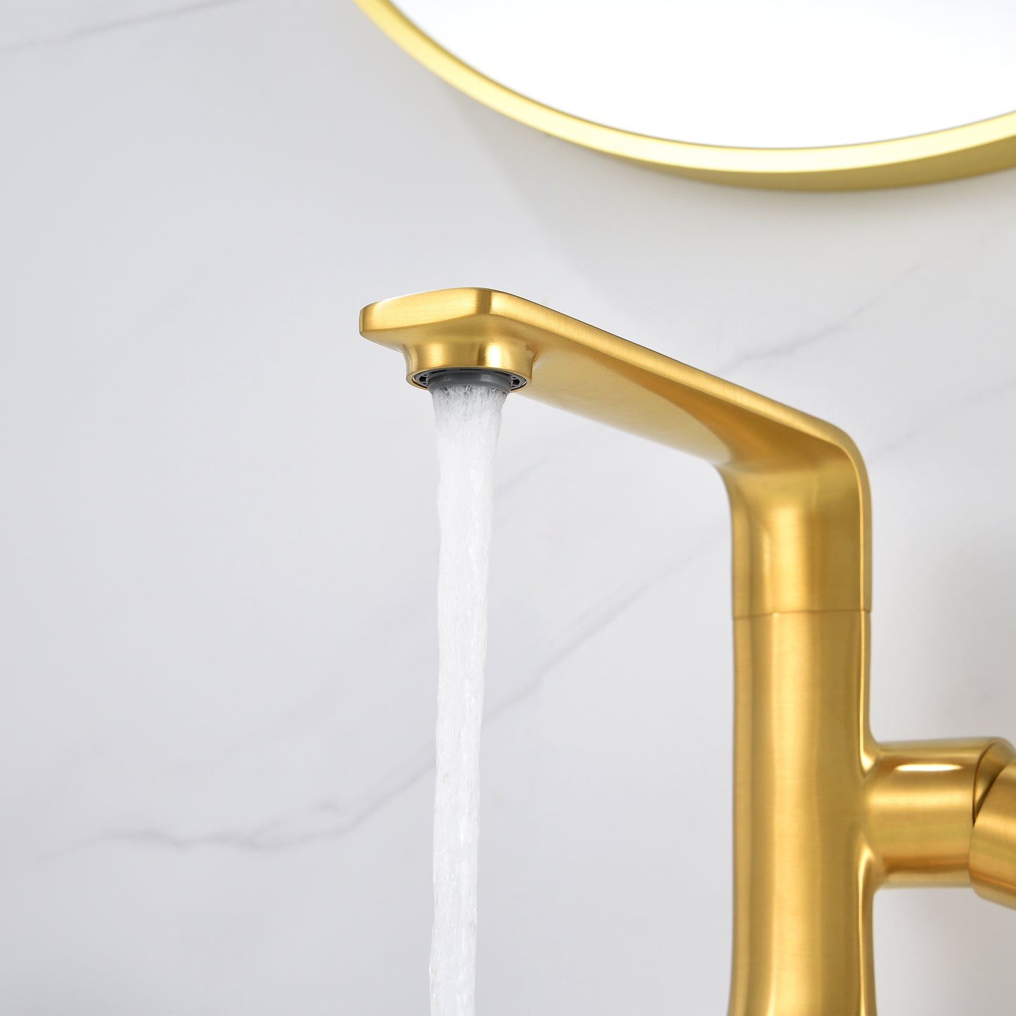 Varen BSH15-SG Single Hole Single-Handle Bathroom Faucet with drain in Brushed Gold