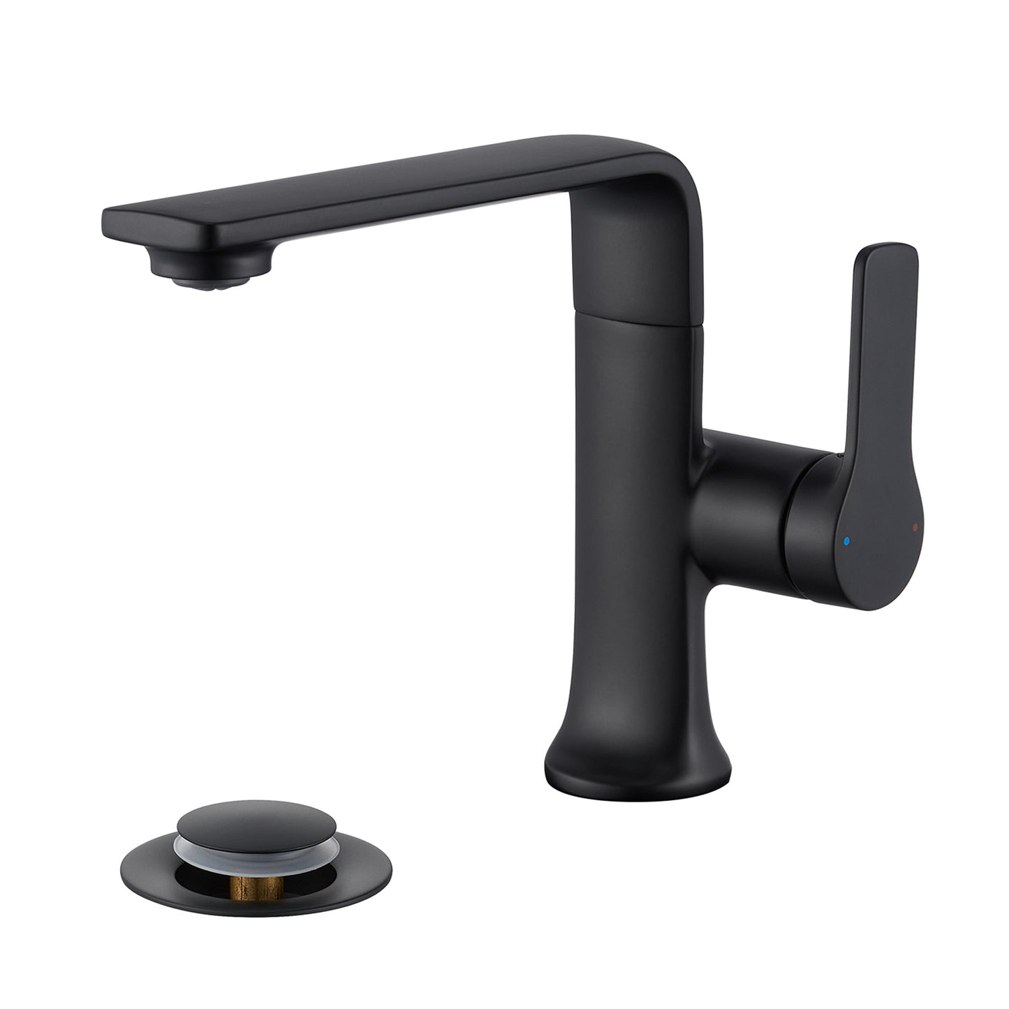 Varen BSH15-SM Single Hole Single-Handle Bathroom Faucet with drain in Matte Black