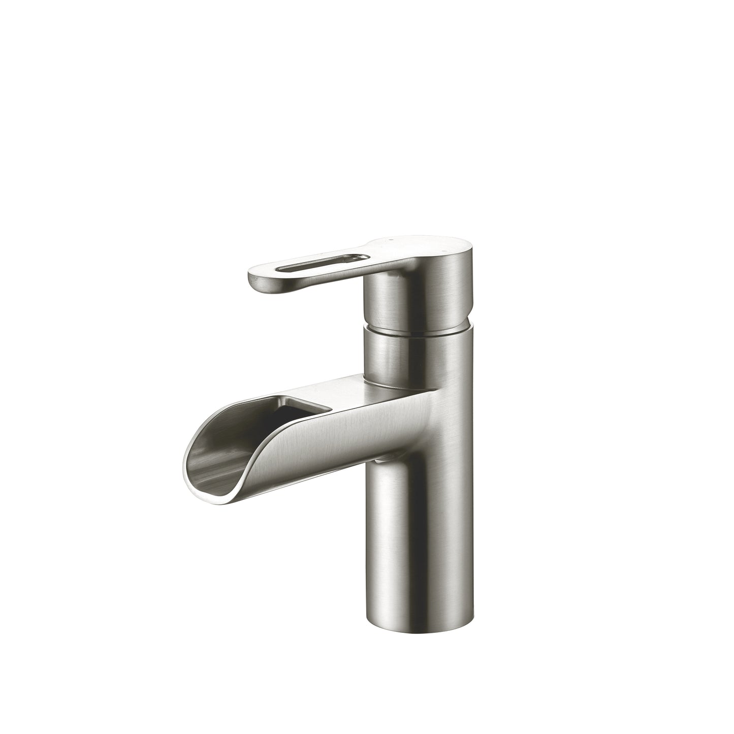 VividFall BSH16-SB Waterfall Single Hole Single Handle Bathroom Vessel Sink Faucet with Drain in Brushed Nickel