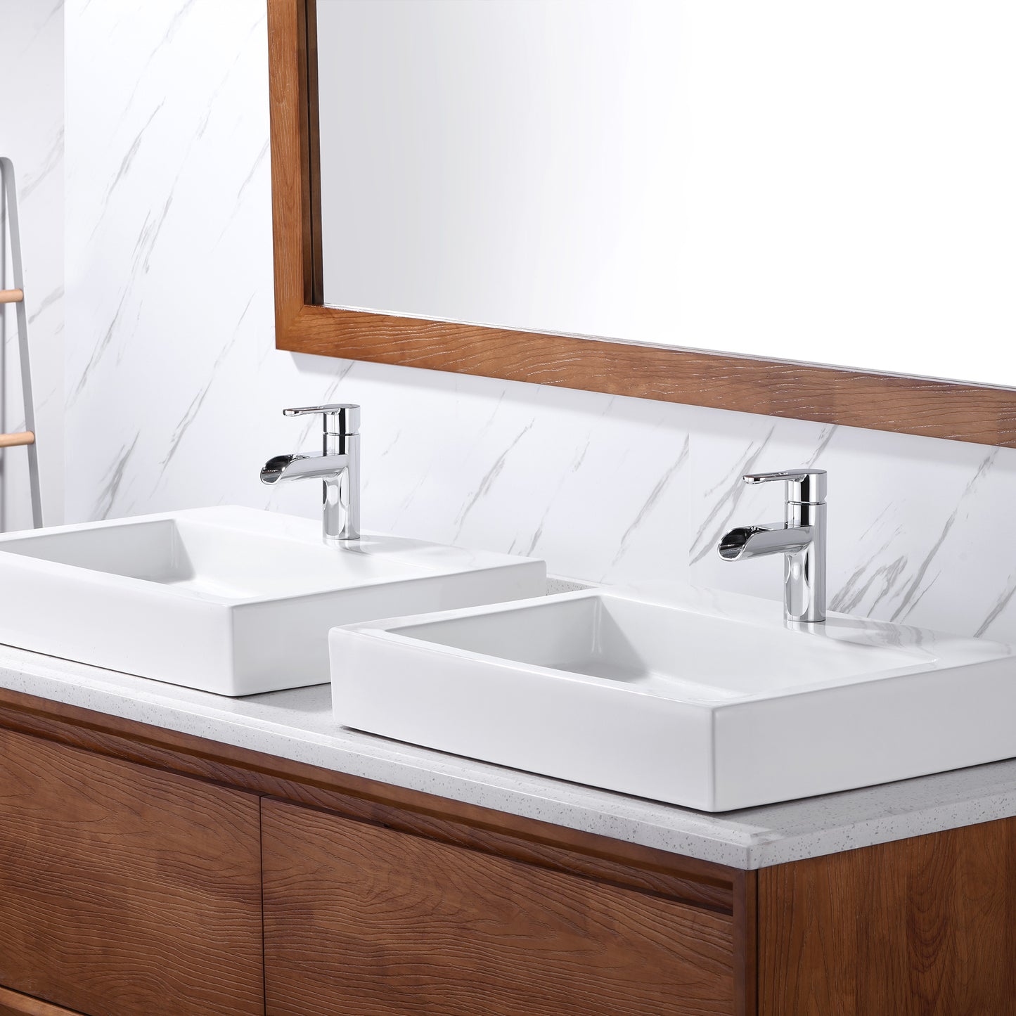 VividFall BSH16-SC Waterfall Single Hole Single Handle Bathroom Vessel Sink Faucet with Drain in Chrome