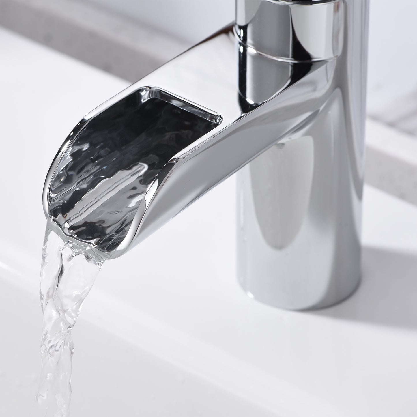 VividFall BSH16-SC Waterfall Single Hole Single Handle Bathroom Vessel Sink Faucet with Drain in Chrome