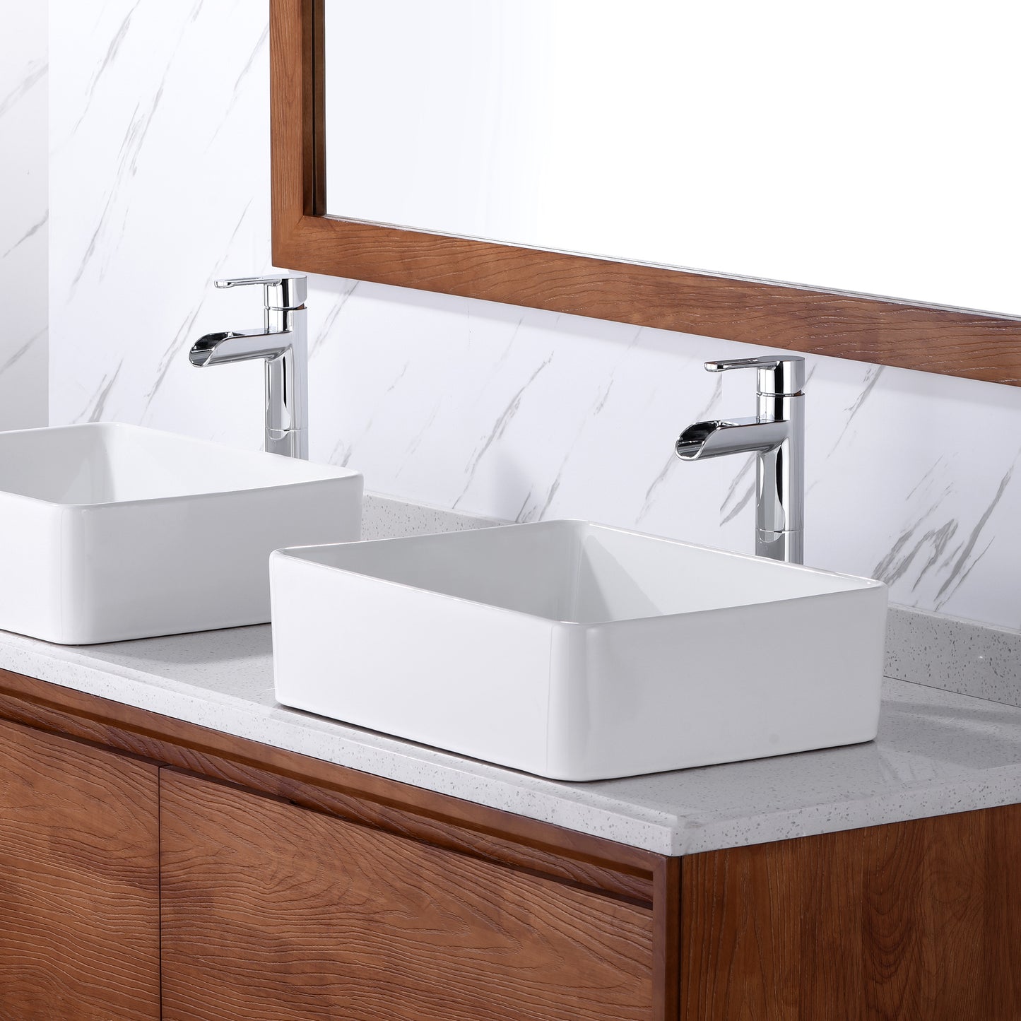 VividFall BSH16-TC Waterfall Single Hole Single Handle Bathroom Vessel Sink Faucet with Drain in Chrome