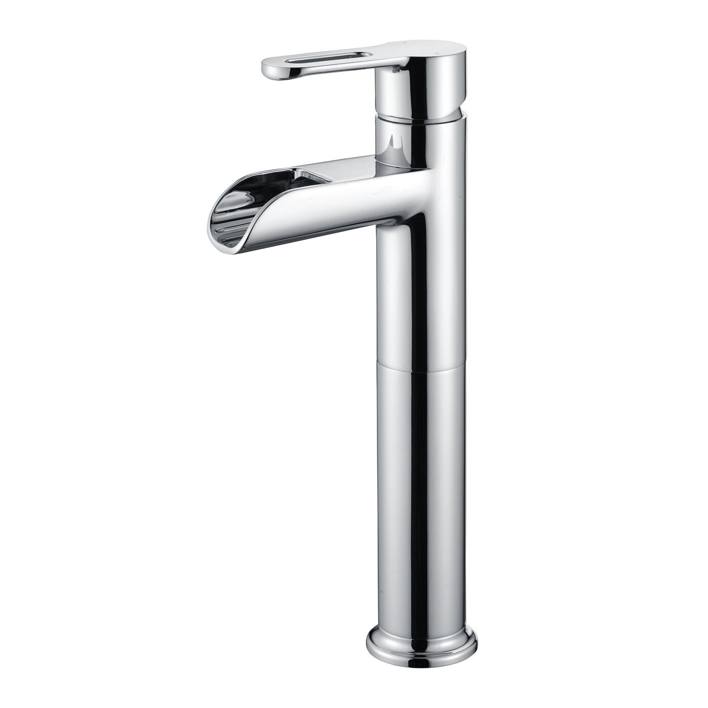 VividFall BSH16-TC Waterfall Single Hole Single Handle Bathroom Vessel Sink Faucet with Drain in Chrome