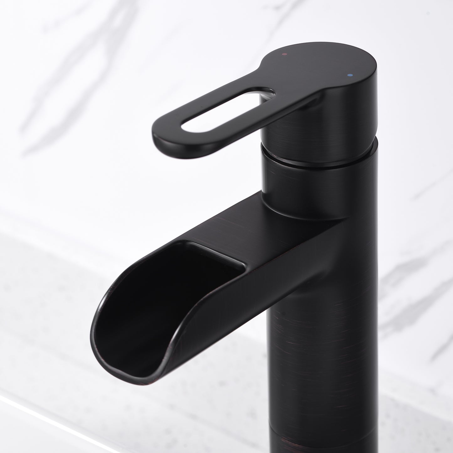 VividFall BSH16-TO Waterfall Single Hole Single Handle Bathroom Vessel Sink Faucet with Drain in Oil Rubbed Bronze